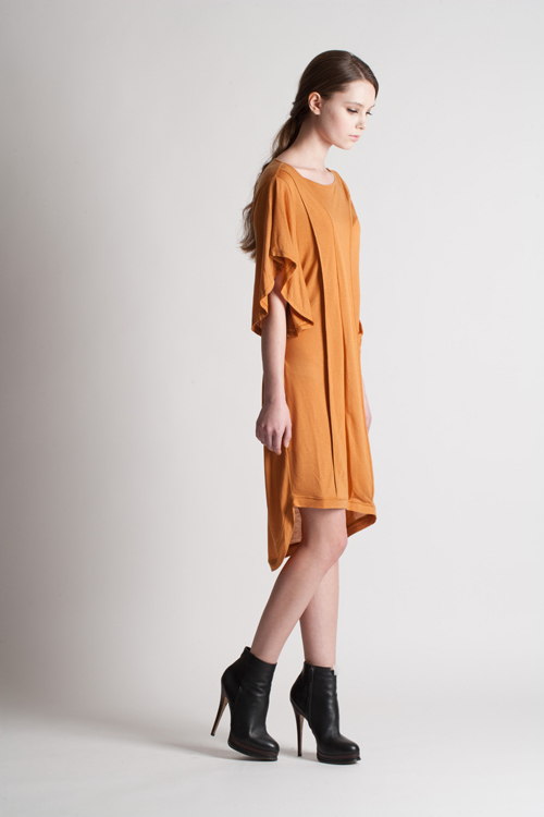 [FREAKS BY KIMTAEHOON] Monica Kate Unsymmetrisch Tencel Dress_Burnt Orange 3
