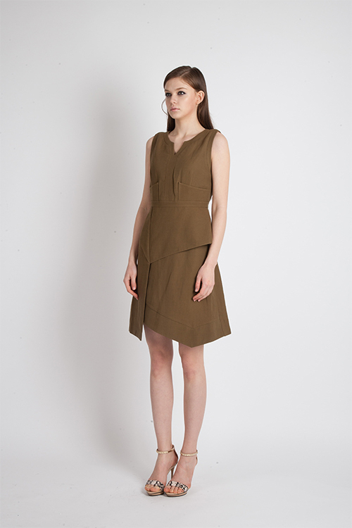 [FREAKS BY KIMTAEHOON] Summer Berghain No 3/7 Modern A-line Dress_Khaki 2