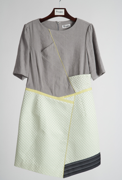 [FREAKS BY KIMTAEHOON] Feldblume A-structural Mini Dress_Yellow Green 8