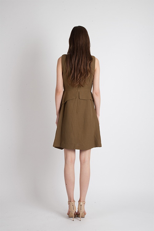 [FREAKS BY KIMTAEHOON] Summer Berghain No 3/7 Modern A-line Dress_Khaki 3