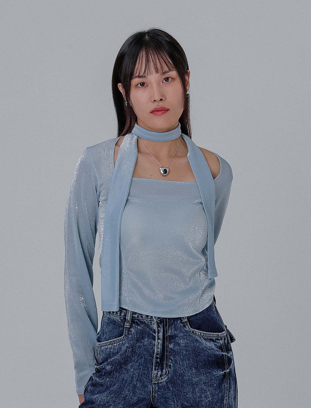[DILETTANTISME] METAL SQUARE NECK T-Shirts 5