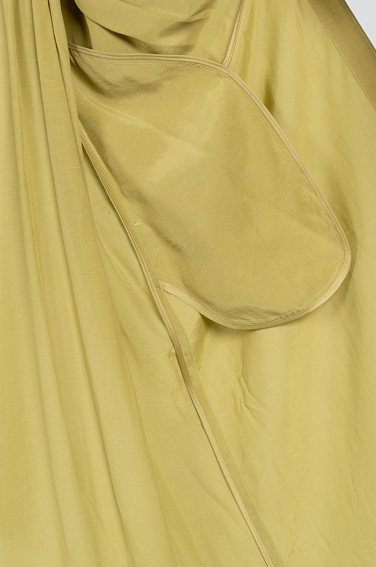 [FREAKS BY KIMTAEHOON] Cupro Maxi Robe Highwaist Shirt-Dress_Olivenaite Yellow Green 10