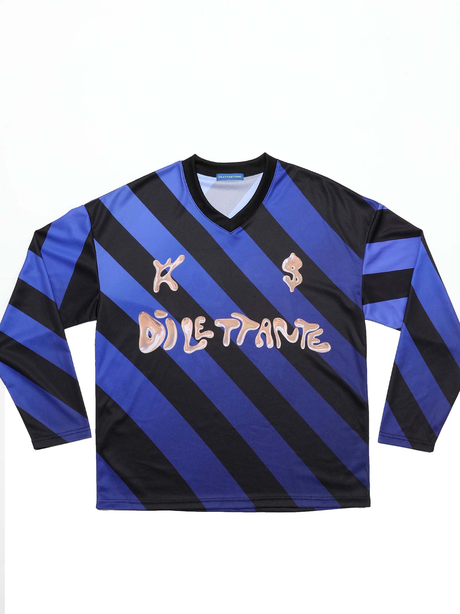 [DILETTANTISME]  Stripe Football Jersey T-Shirts 2
