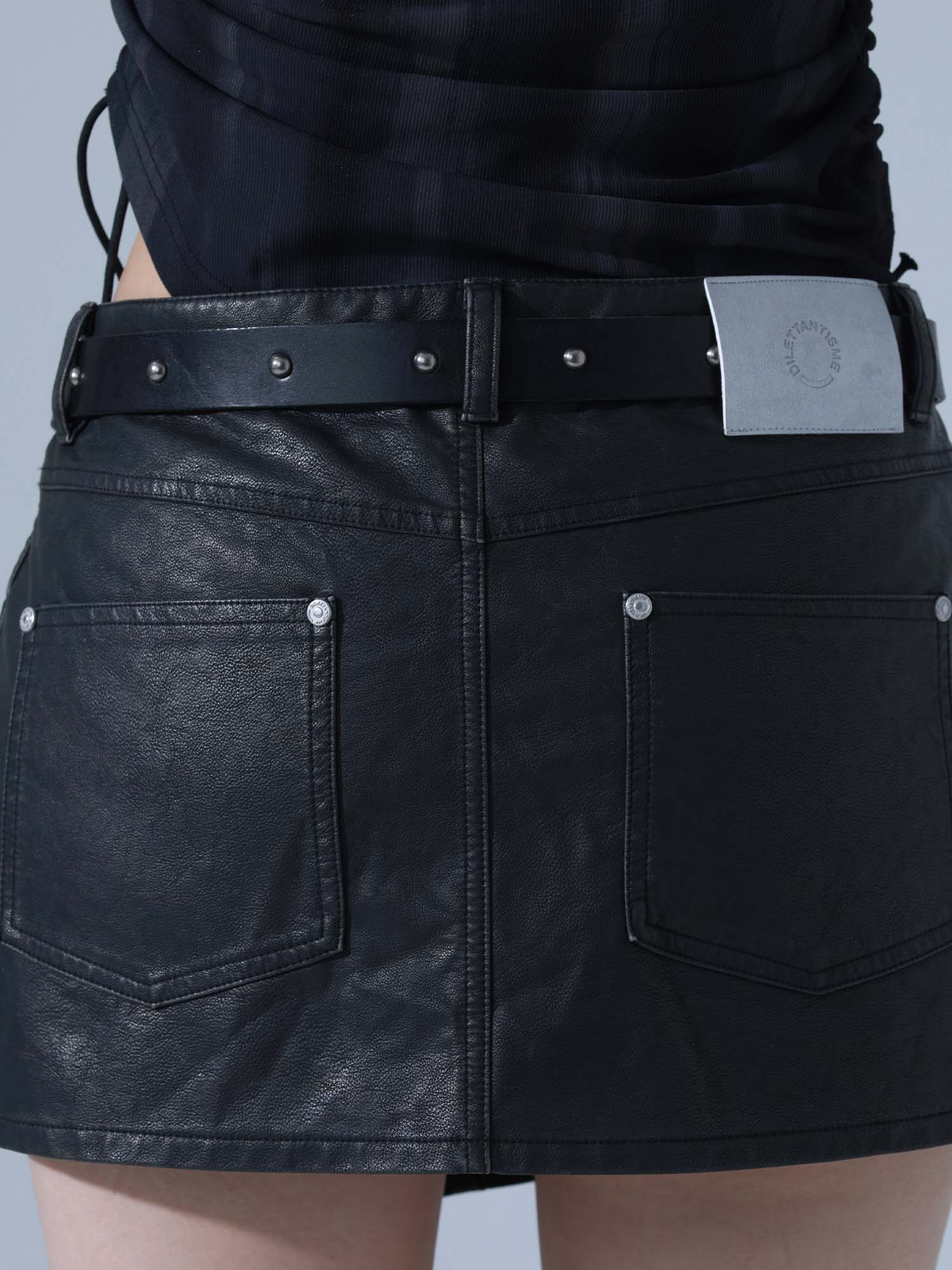 [DILETTANTISME] PIGMENT VINTAGE VEGAN LEATHER SKIRT 5