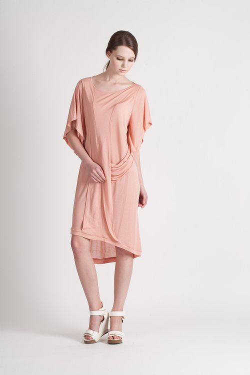 [FREAKS BY KIMTAHOON] Monica Kate Unsymmetrisch Tencel Dress_Pink 6