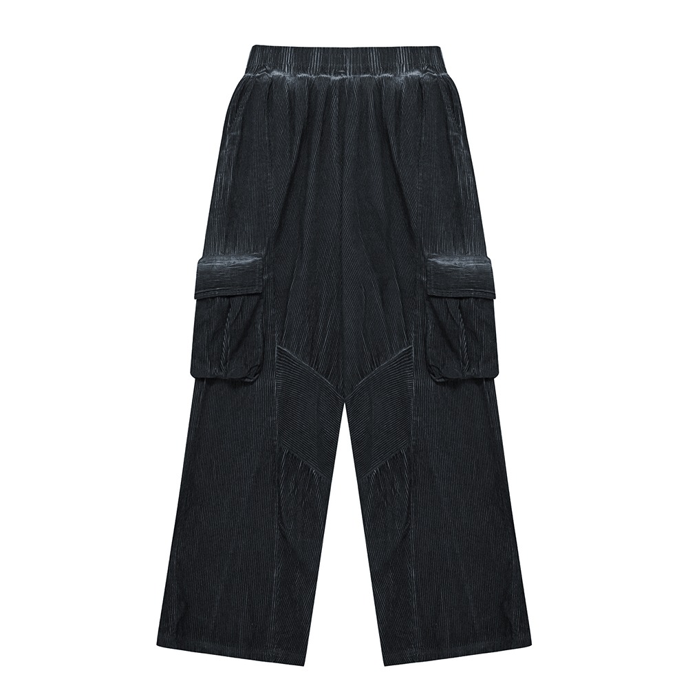 [SSERPE] DYEING CORDUROY CARGO   BANDING PANTS DIRTY BLACK 9