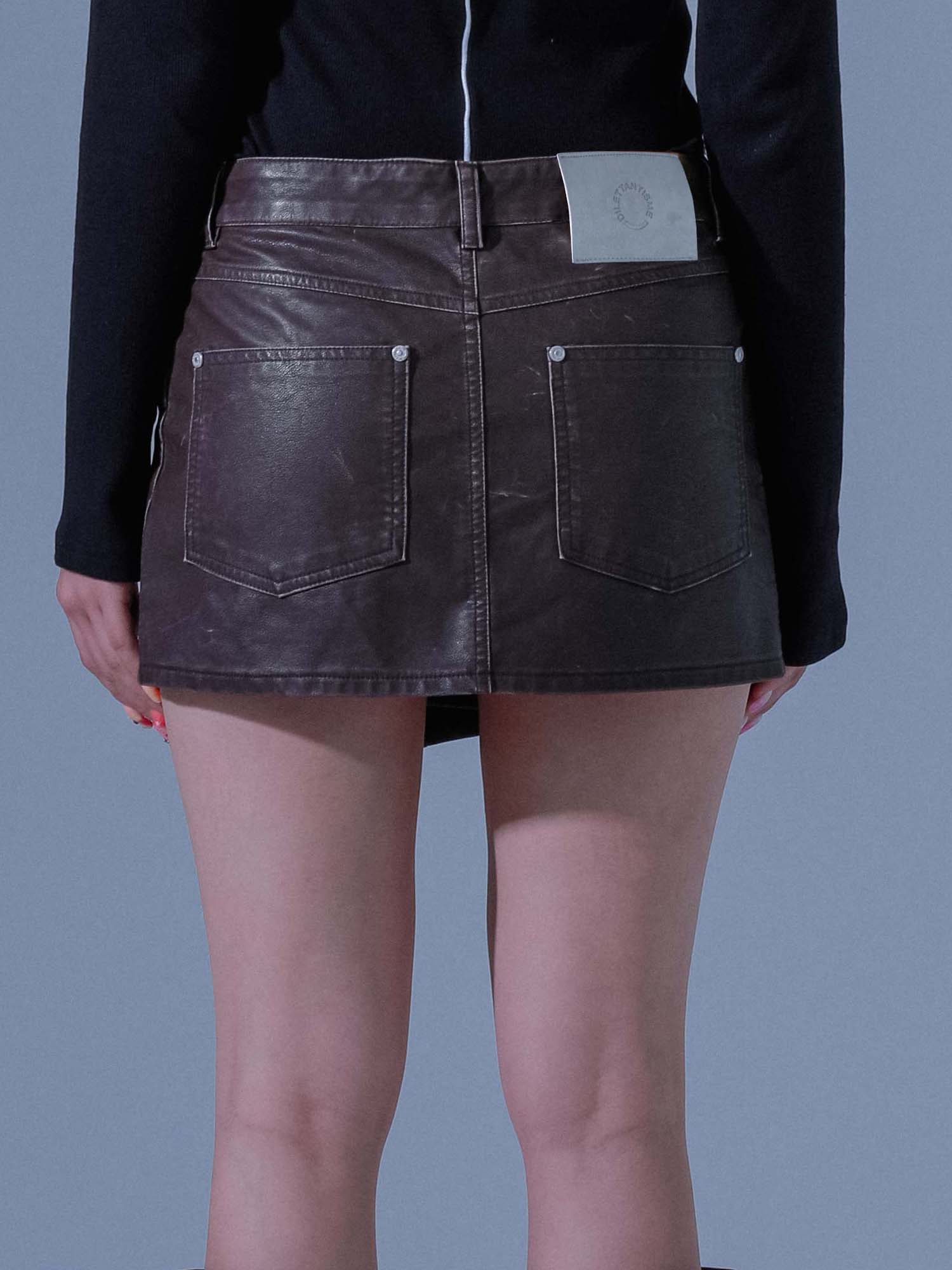 [DILETTANTISME] PIGMENT VINTAGE VEGAN LEATHER SKIRT 10