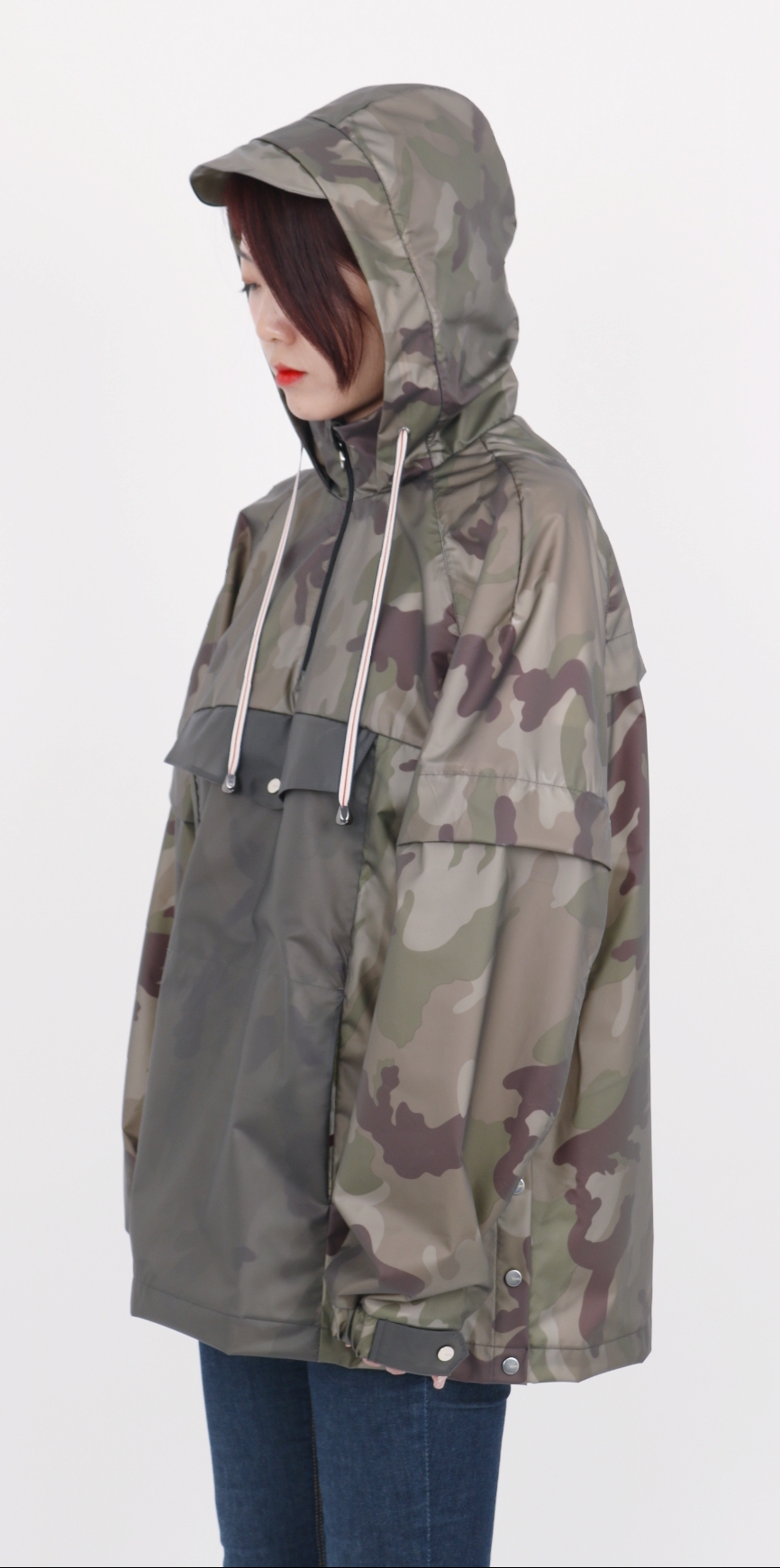 [BOHO] Rainwear long top White 4