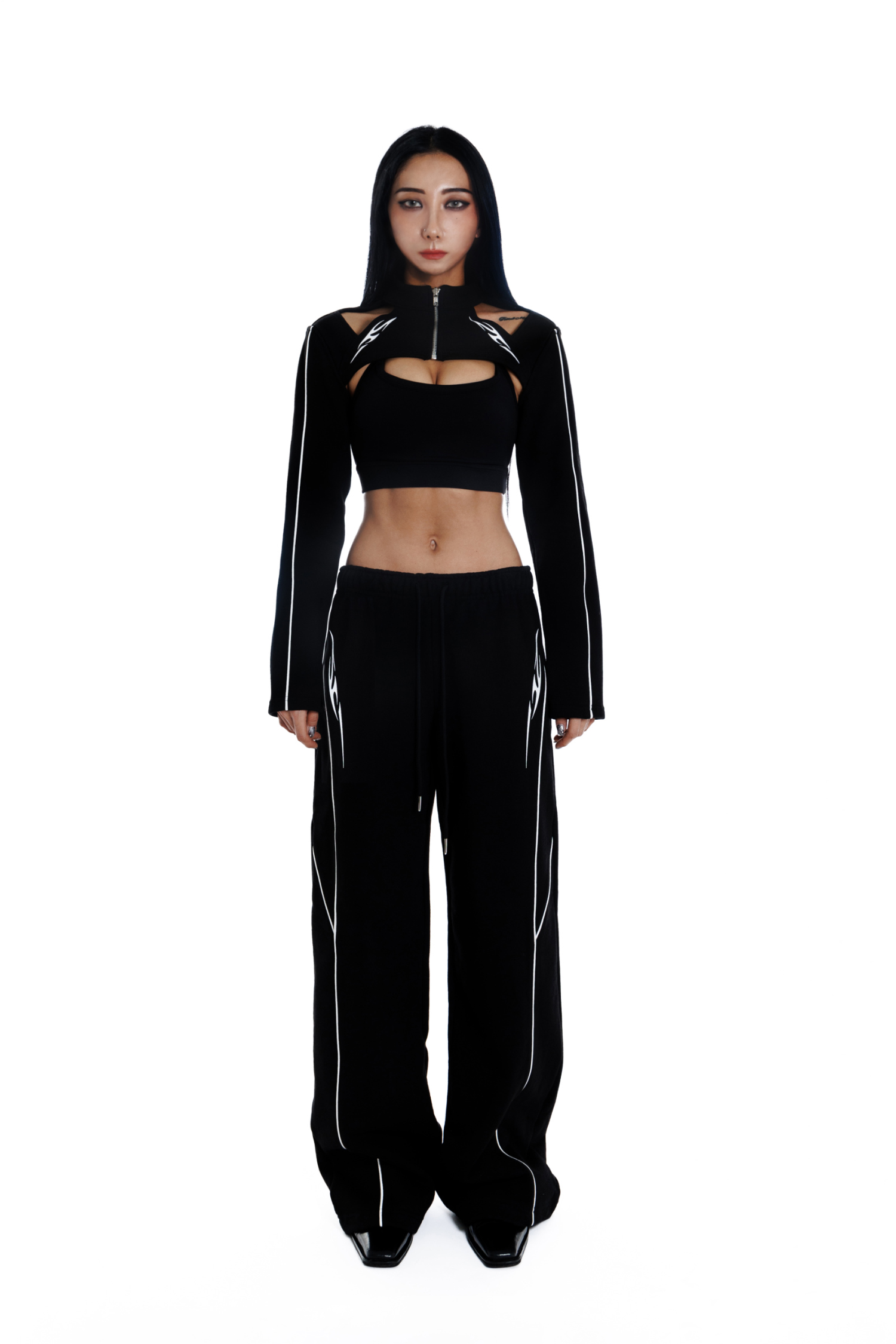 [REPIVV] Piping Tribal Low-rise Wide Pants 2