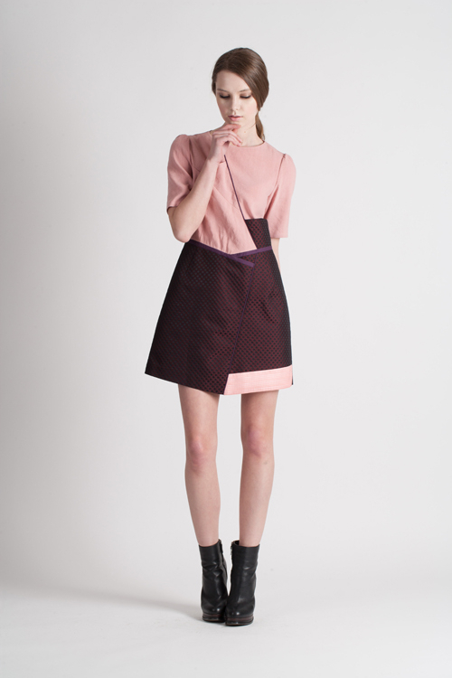 [FREAKS BY KIMTAEHOON] Feldblume A-Structural Mini Dress_Wine 3