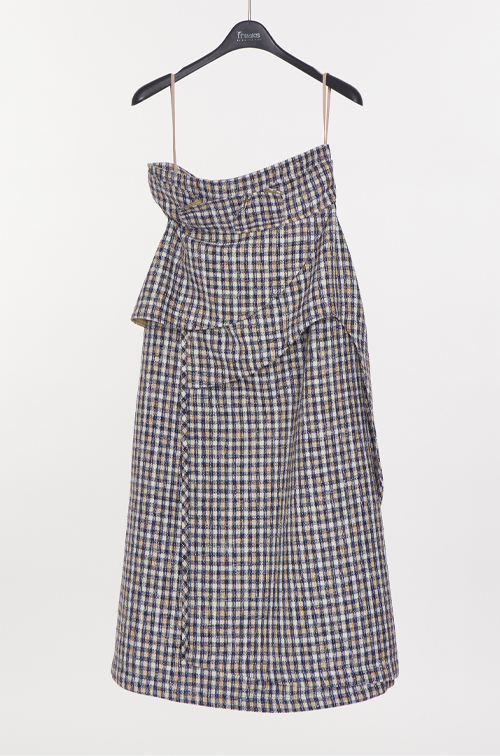 [FREAKS BY KIMTAEHOON] High-Waisted, Cut-Edge Structured Maxi Wrap Skirt_Tweed 7