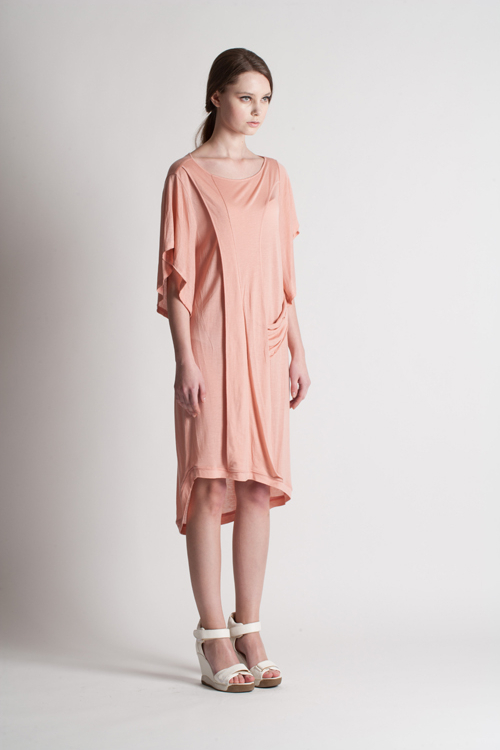 [FREAKS BY KIMTAHOON] Monica Kate Unsymmetrisch Tencel Dress_Pink 4