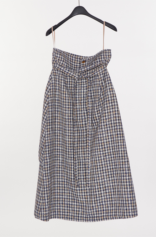 [FREAKS BY KIMTAEHOON] High-Waisted, Cut-Edge Structured Maxi Wrap Skirt_Tweed 8