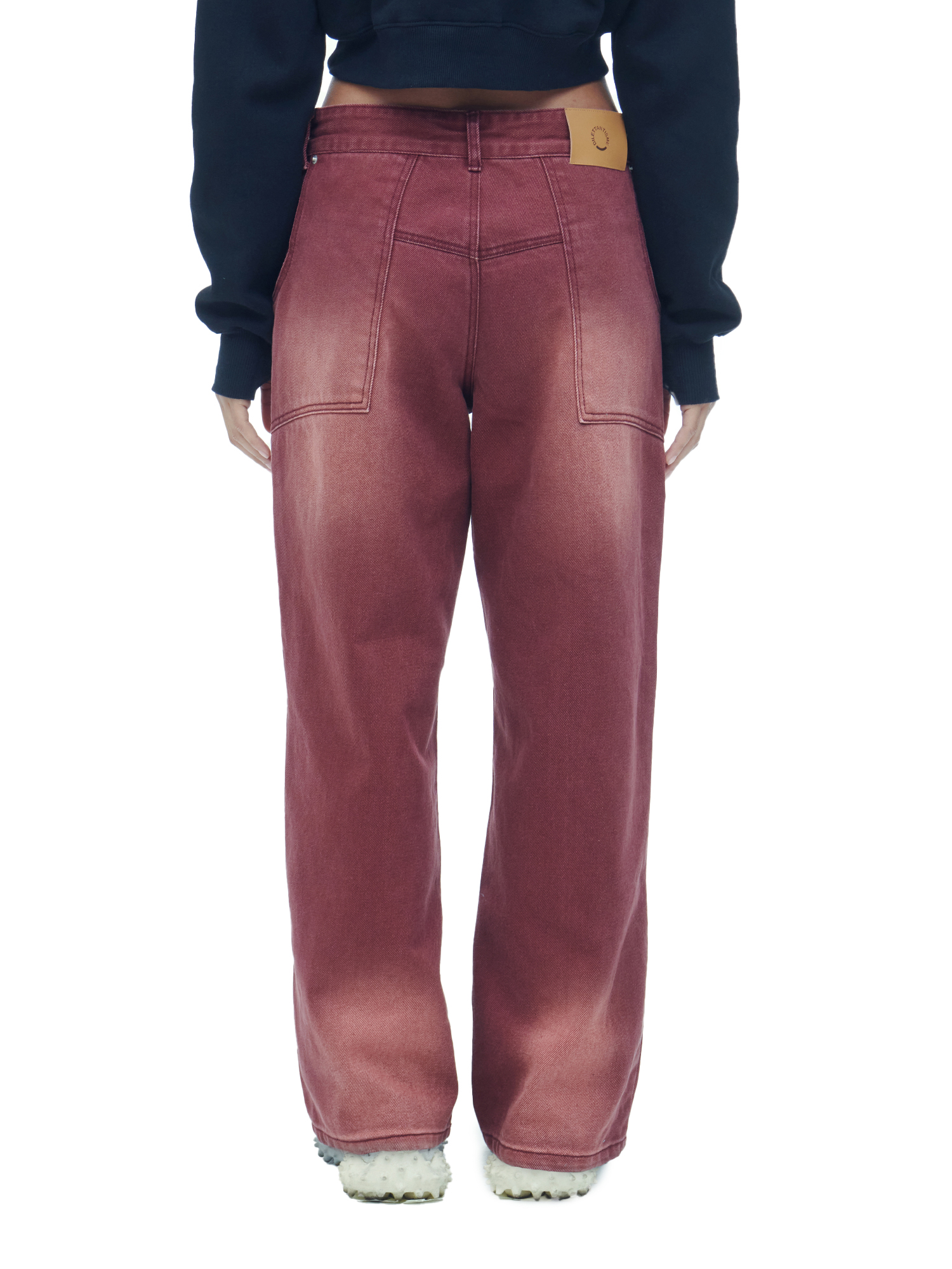 [DILETTANTISME] TURN UP LOGO BELT LOW RISE PANTS 4