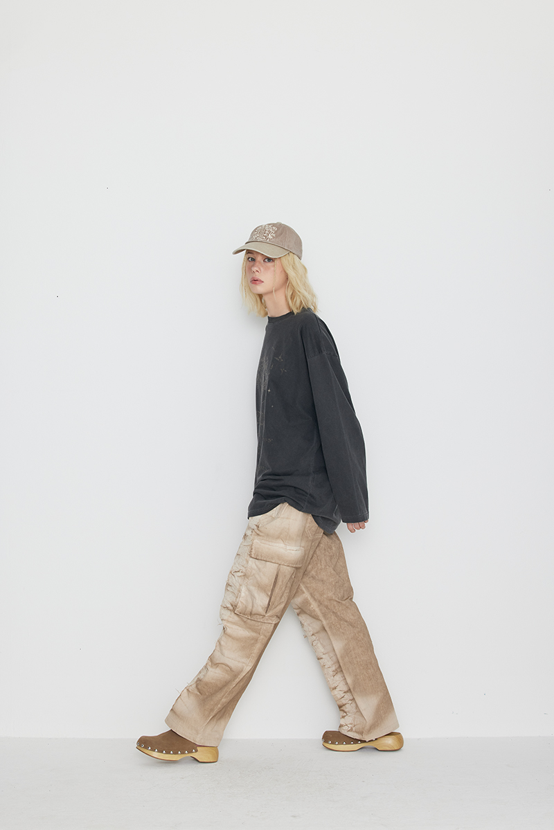 [SSERPE] DYEING CARGO BANDING PANTS BEIGE 8