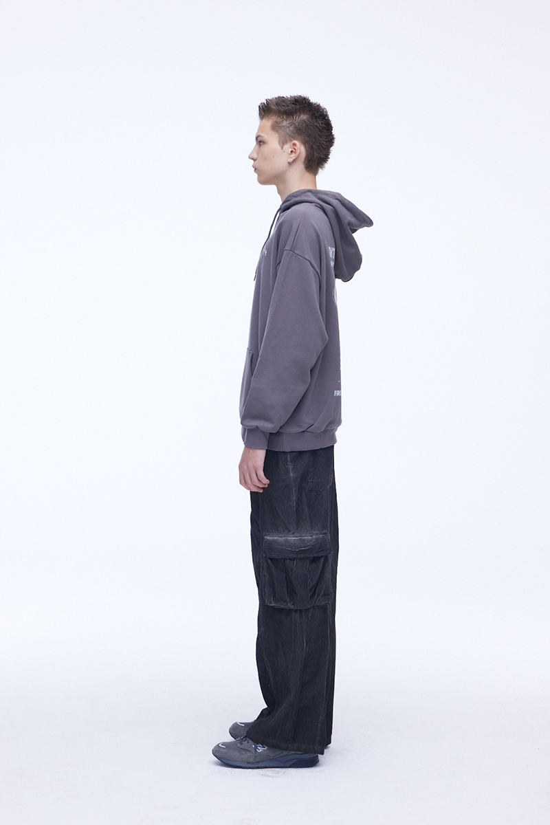 [SSERPE] DYEING CORDUROY CARGO   BANDING PANTS DIRTY BLACK 6