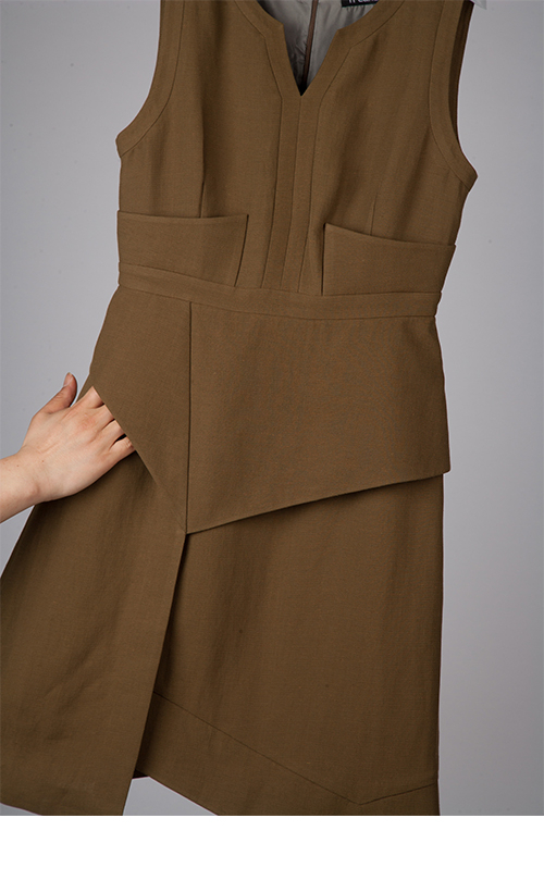 [FREAKS BY KIMTAEHOON] Summer Berghain No 3/7 Modern A-line Dress_Khaki 8