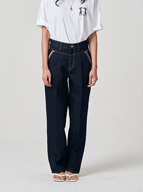 [DILETTANTISME] UNISEX ONE-TUCK SEMI BAGGY RAW DENIM 4