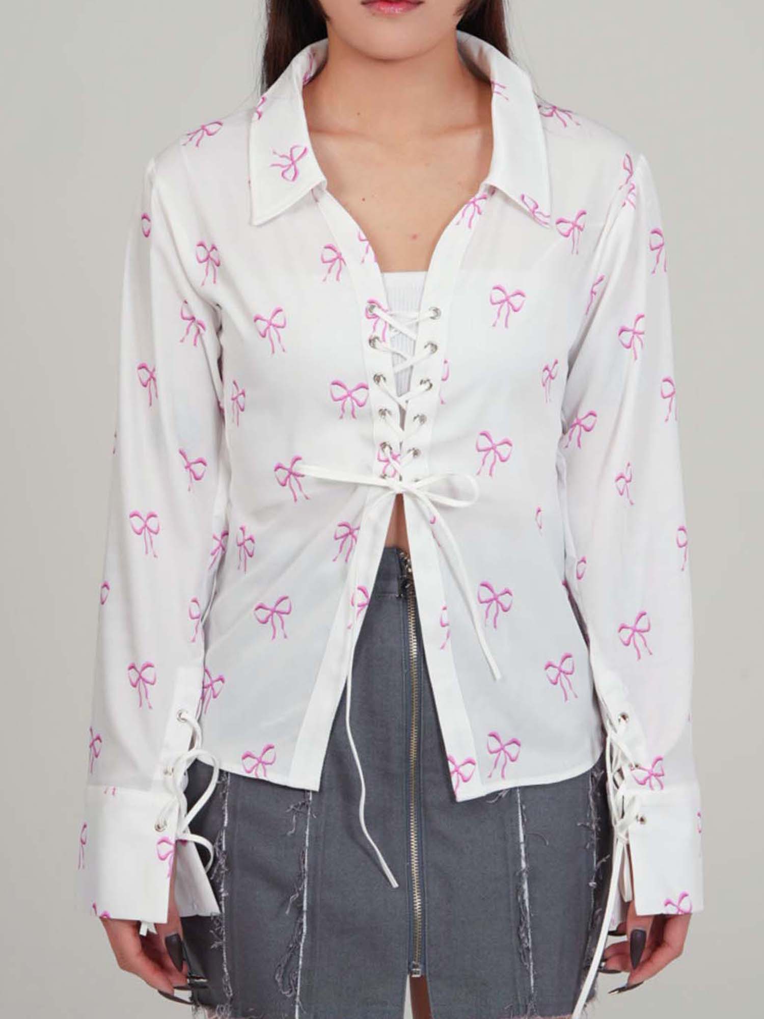 [DILETTANTISME] Ribbon Eyelet Shirt 7