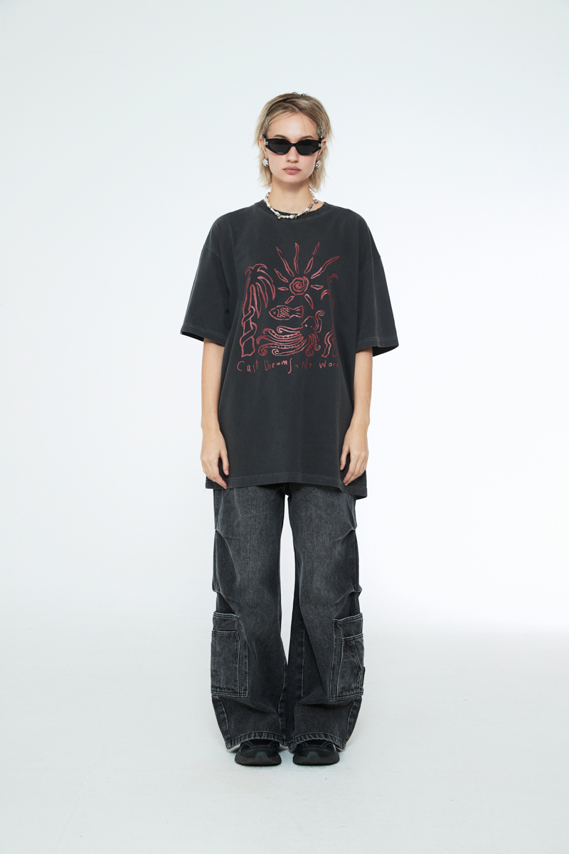 [SSERPE] MULTI POCKET CARPENTER WIDE DENIM PANTS 5