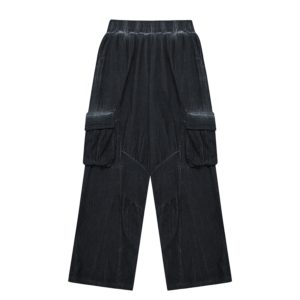 [SSERPE] DYEING CORDUROY CARGO   BANDING PANTS DIRTY BLACK 8