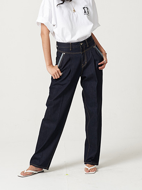 [DILETTANTISME] UNISEX ONE-TUCK SEMI BAGGY RAW DENIM 5
