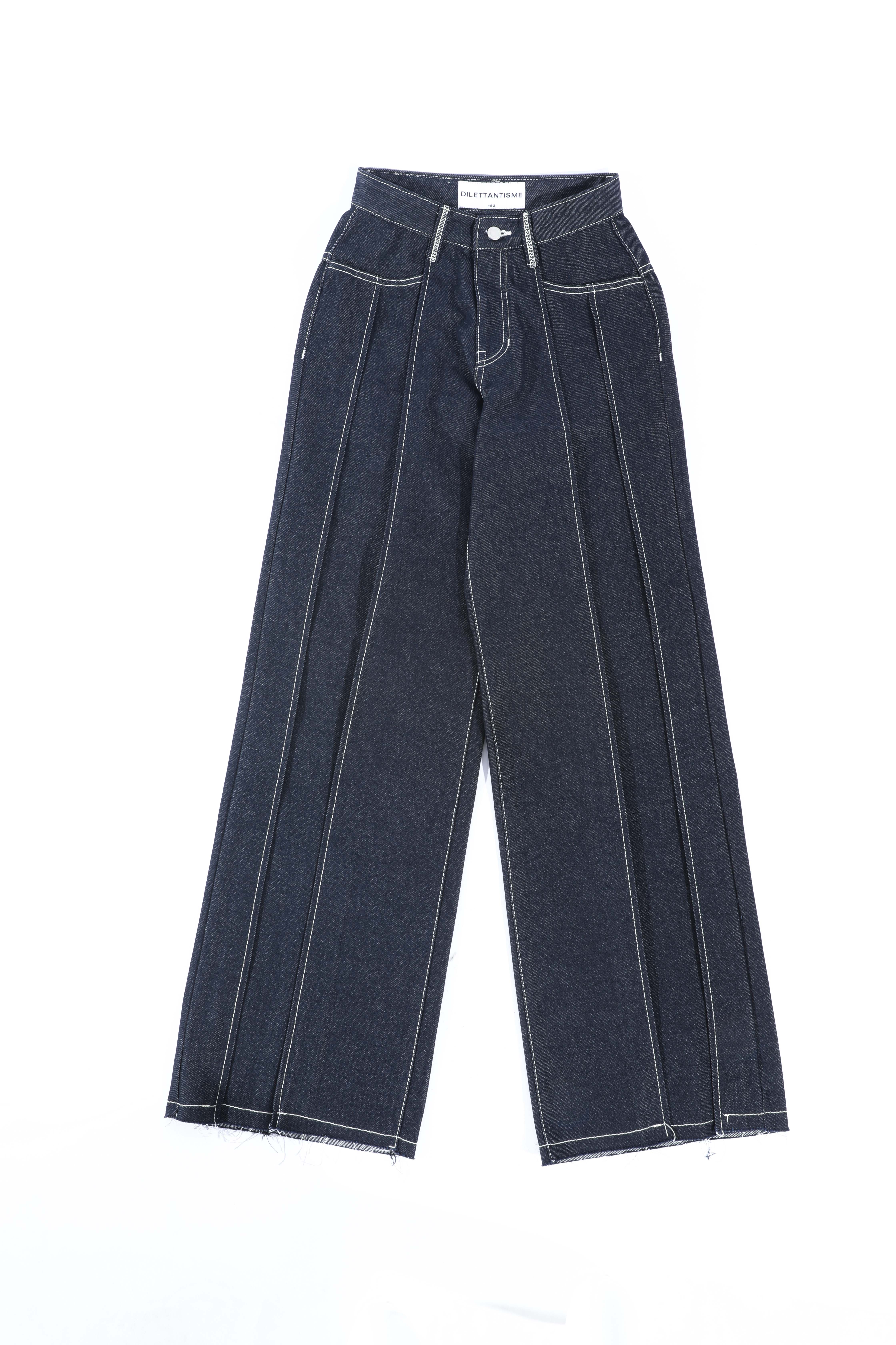 [DILETTANTISME] OVERLOCK PLEATS WIDE DENIM 6