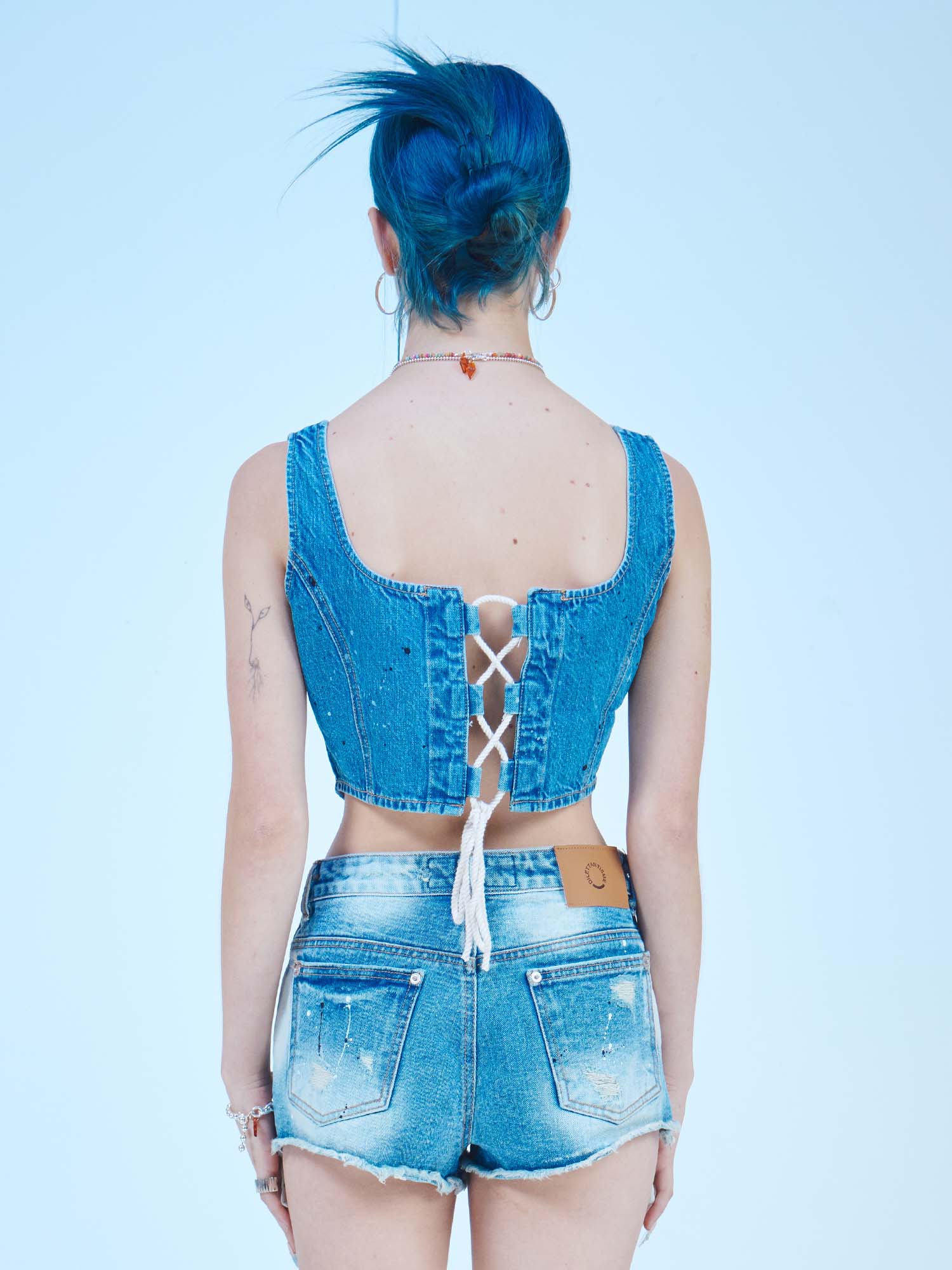 [DILETTANTISME] D LOGO DENIM STRING TOP 5