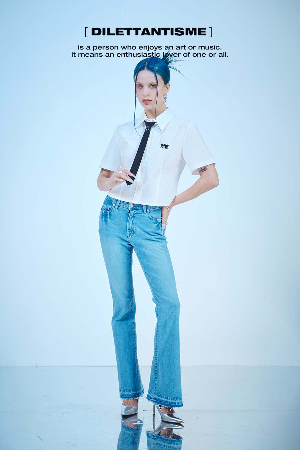 [DILETTANTISME] Light Washing Boots Cut Span Denim 2
