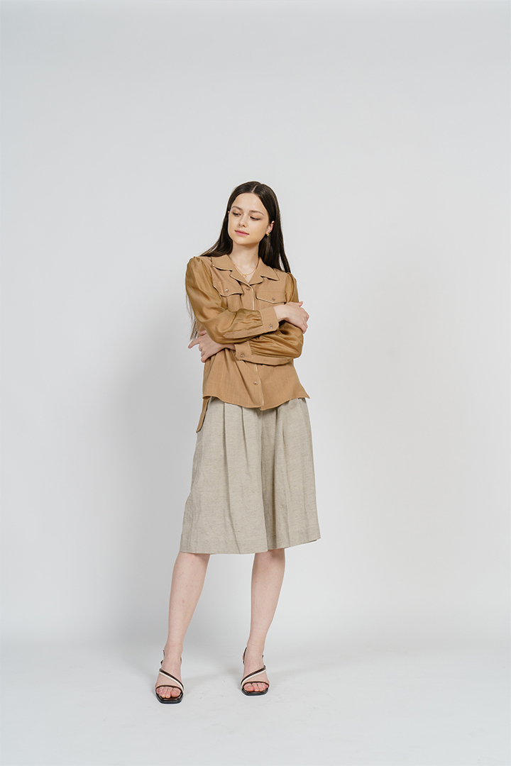[FREAKS BY KIMTAEHOON] Linen Piping Summer Blouse 3