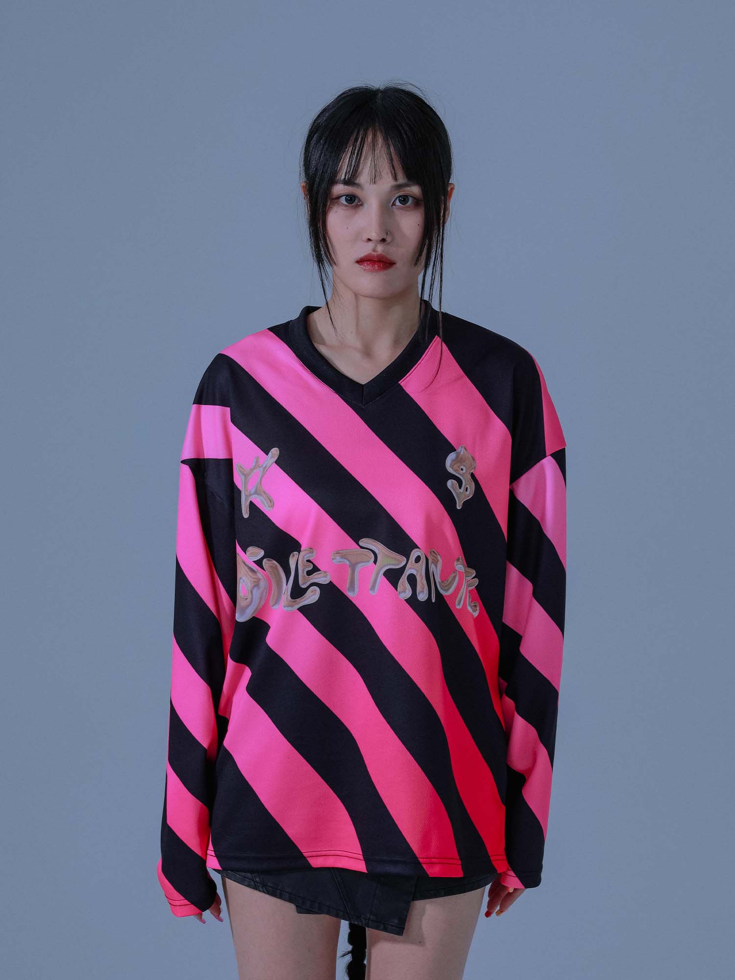 [DILETTANTISME]  Stripe Football Jersey T-Shirts 7