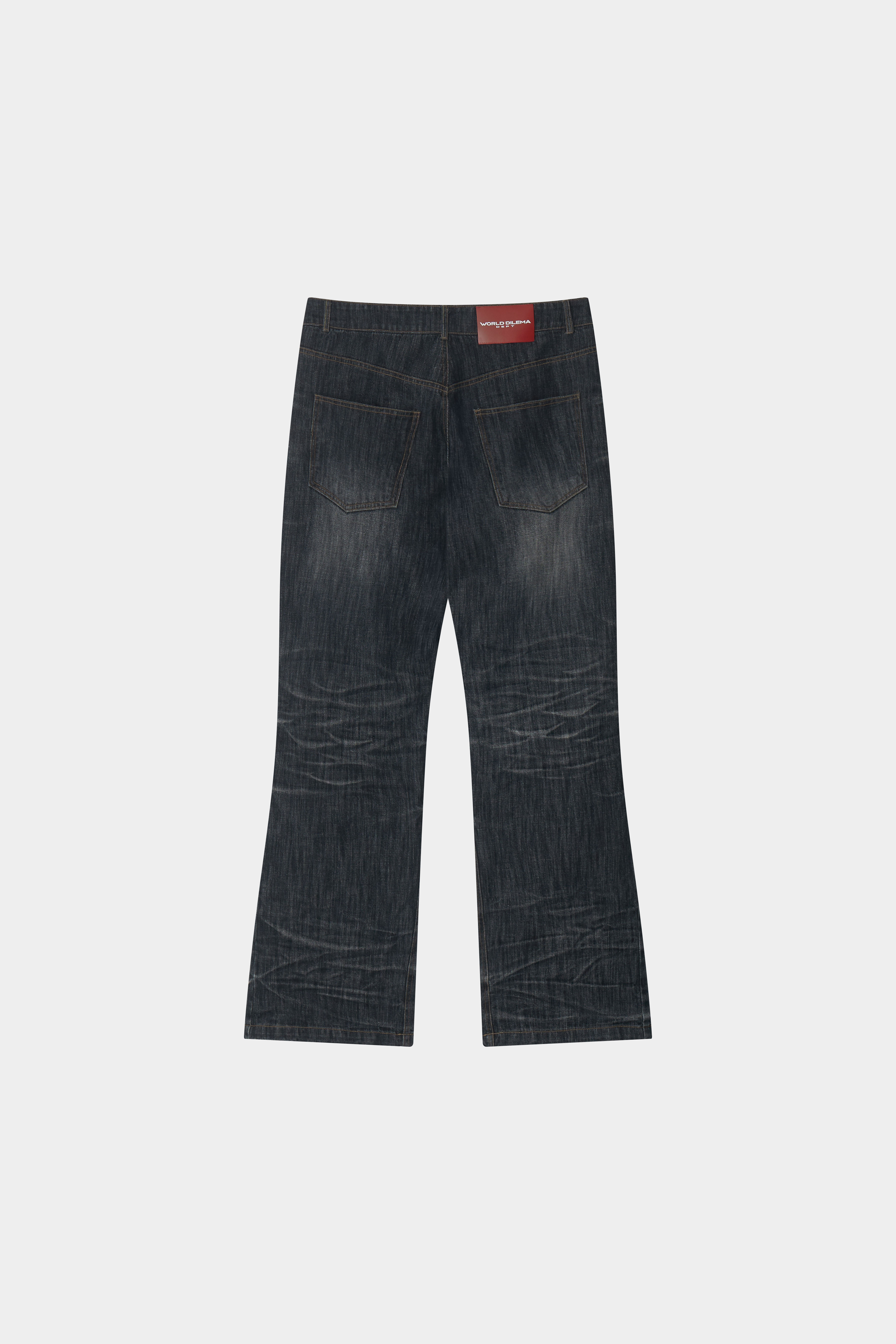 INDIGO SLUB THUNDER WASHING DENIM PANTS-INDIGO DENIM 8