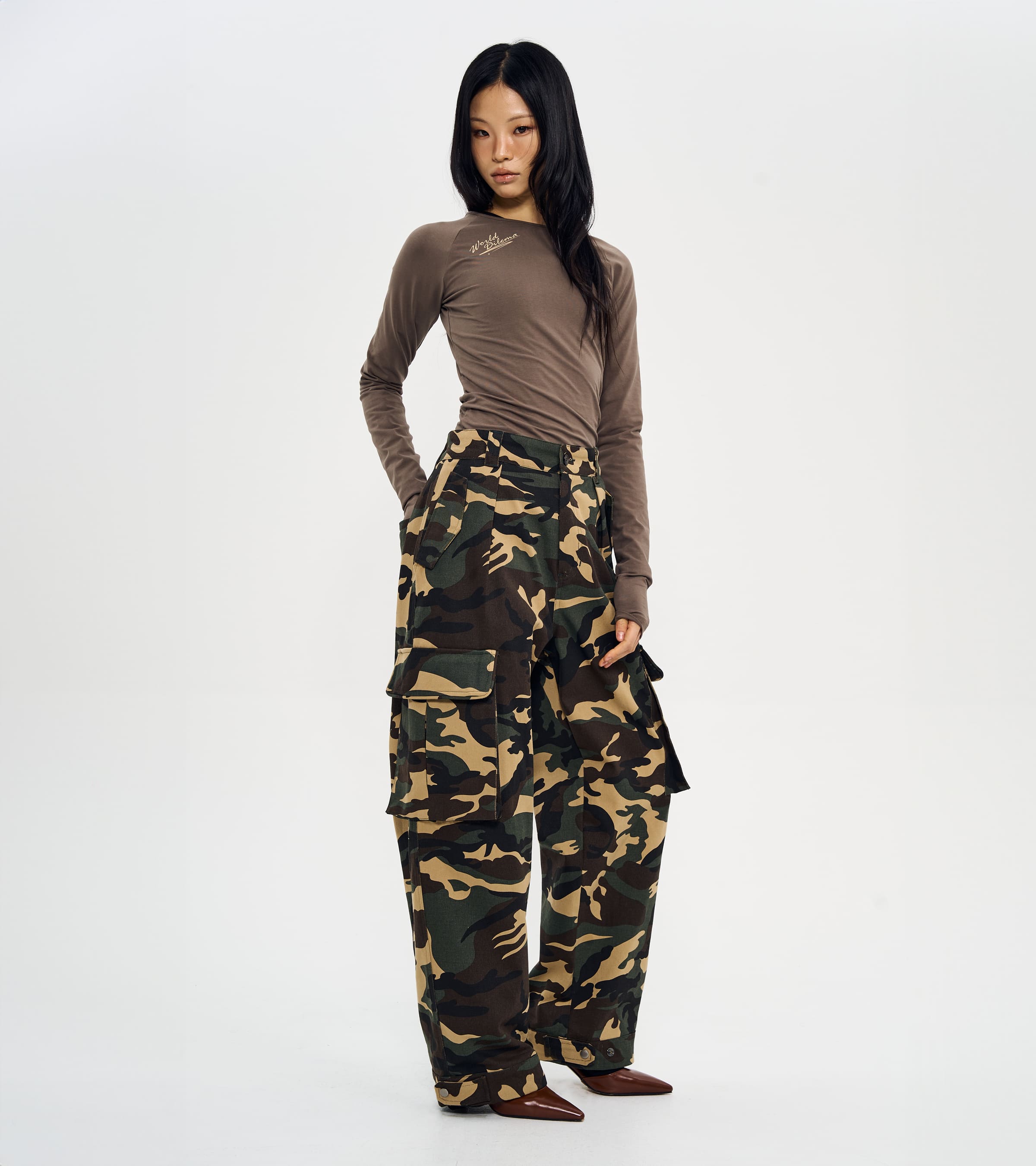 SET-UP MILITARY POCKET CARGO PANTS-CAMO 5