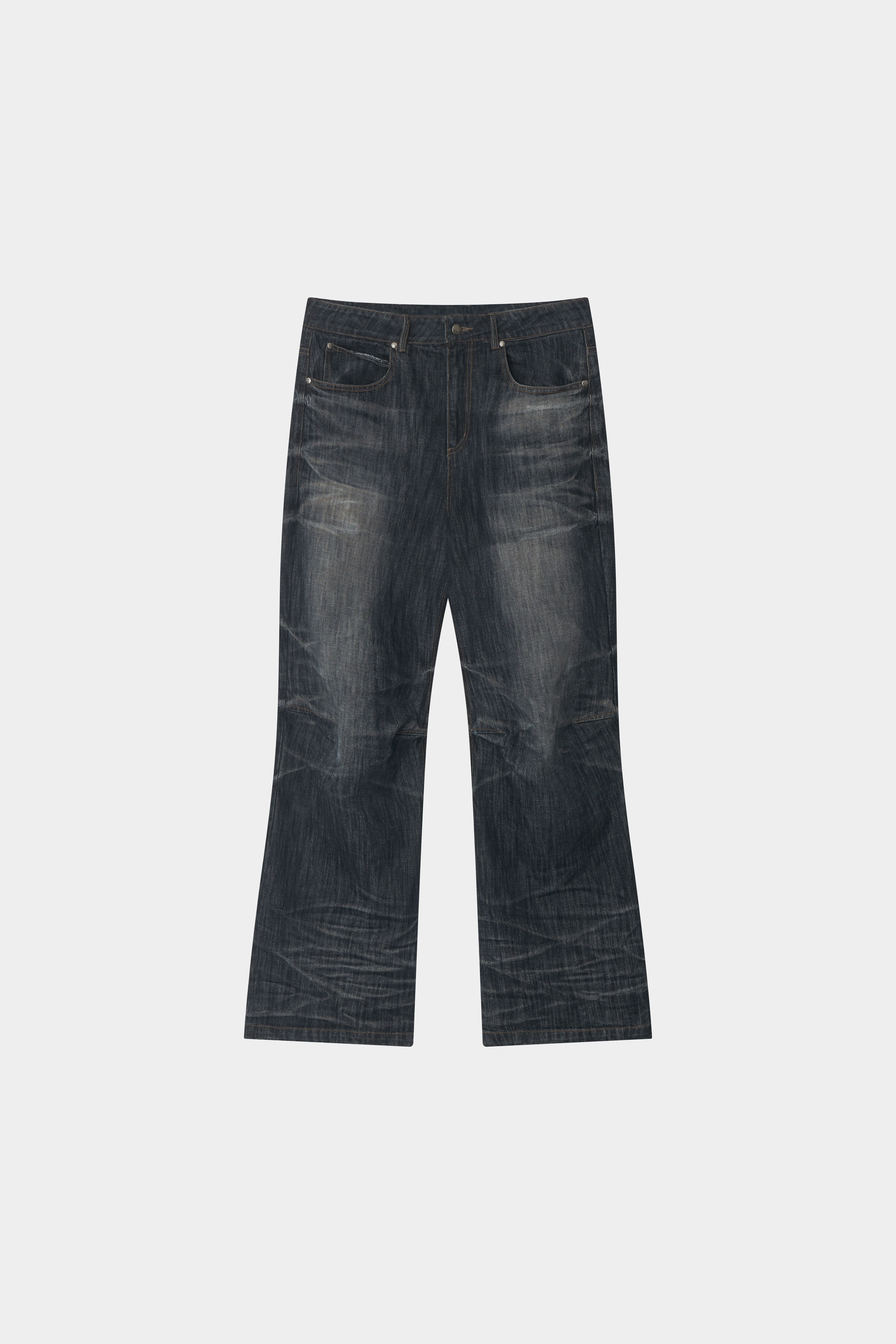 INDIGO SLUB THUNDER WASHING DENIM PANTS-INDIGO DENIM 7