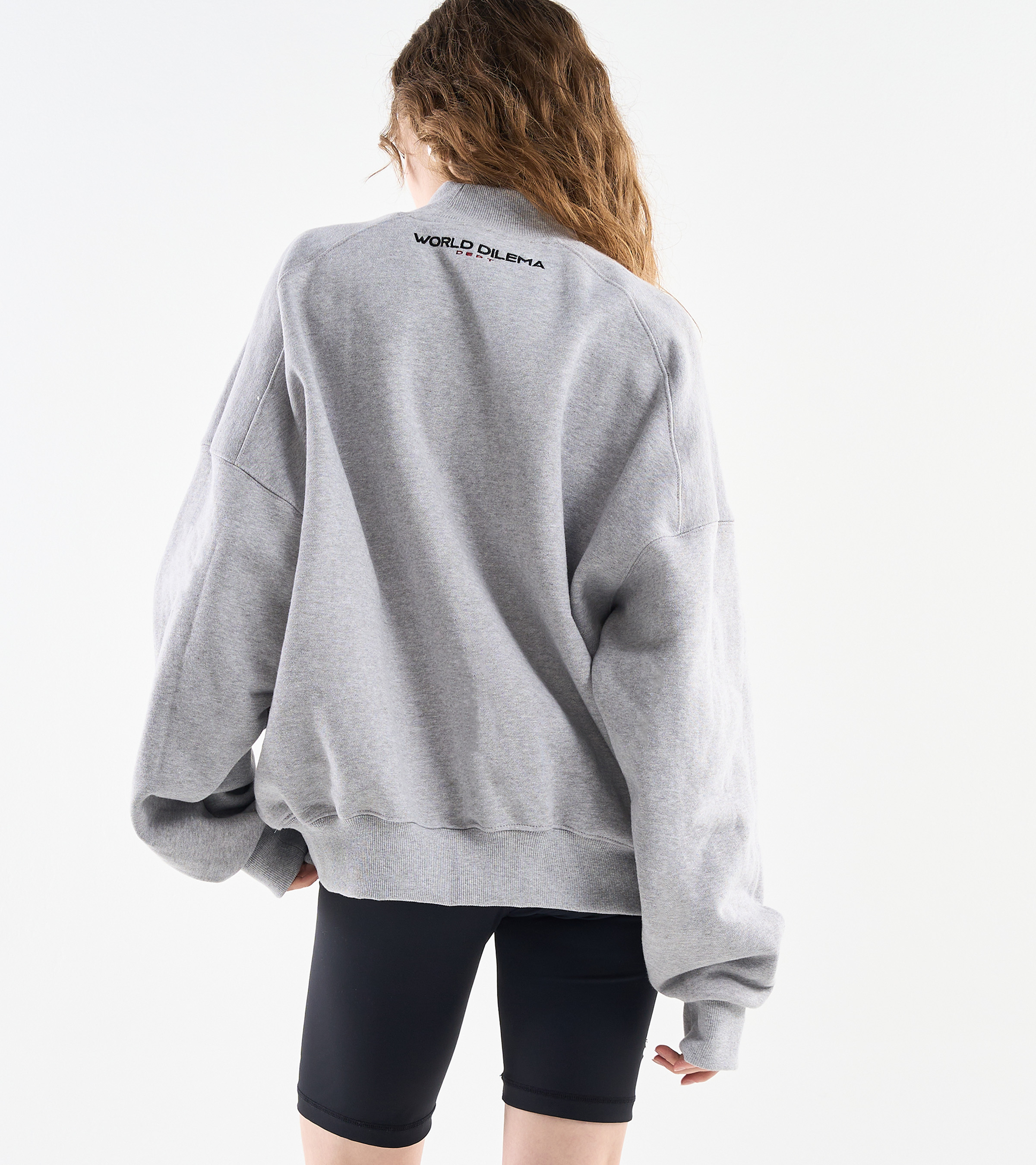 GENDER' APPLIQUE HIGH NECK SWEATSHIRTS_GREY 2