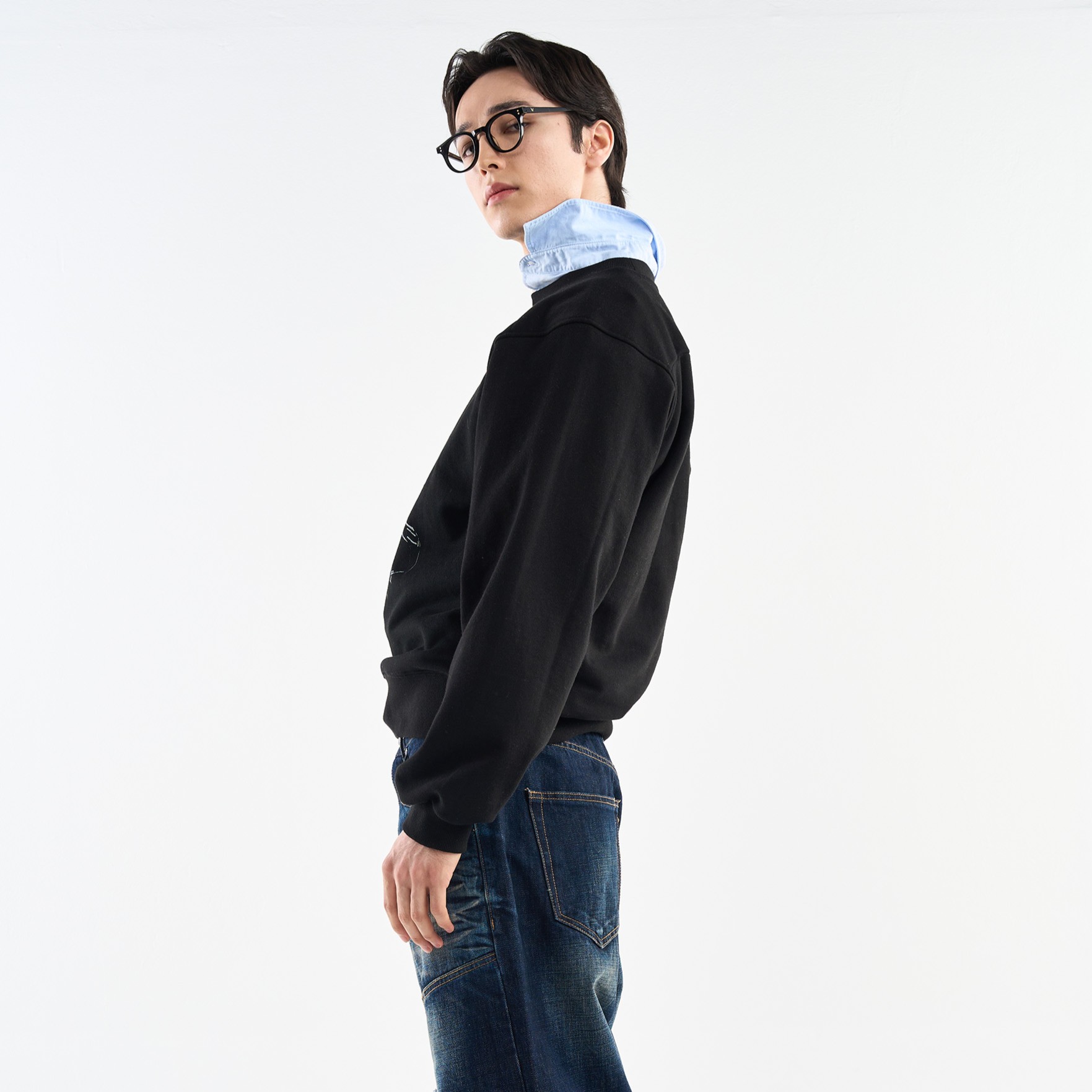 RACER' Rugby Fit SWEATSHIRT-BLACK 2