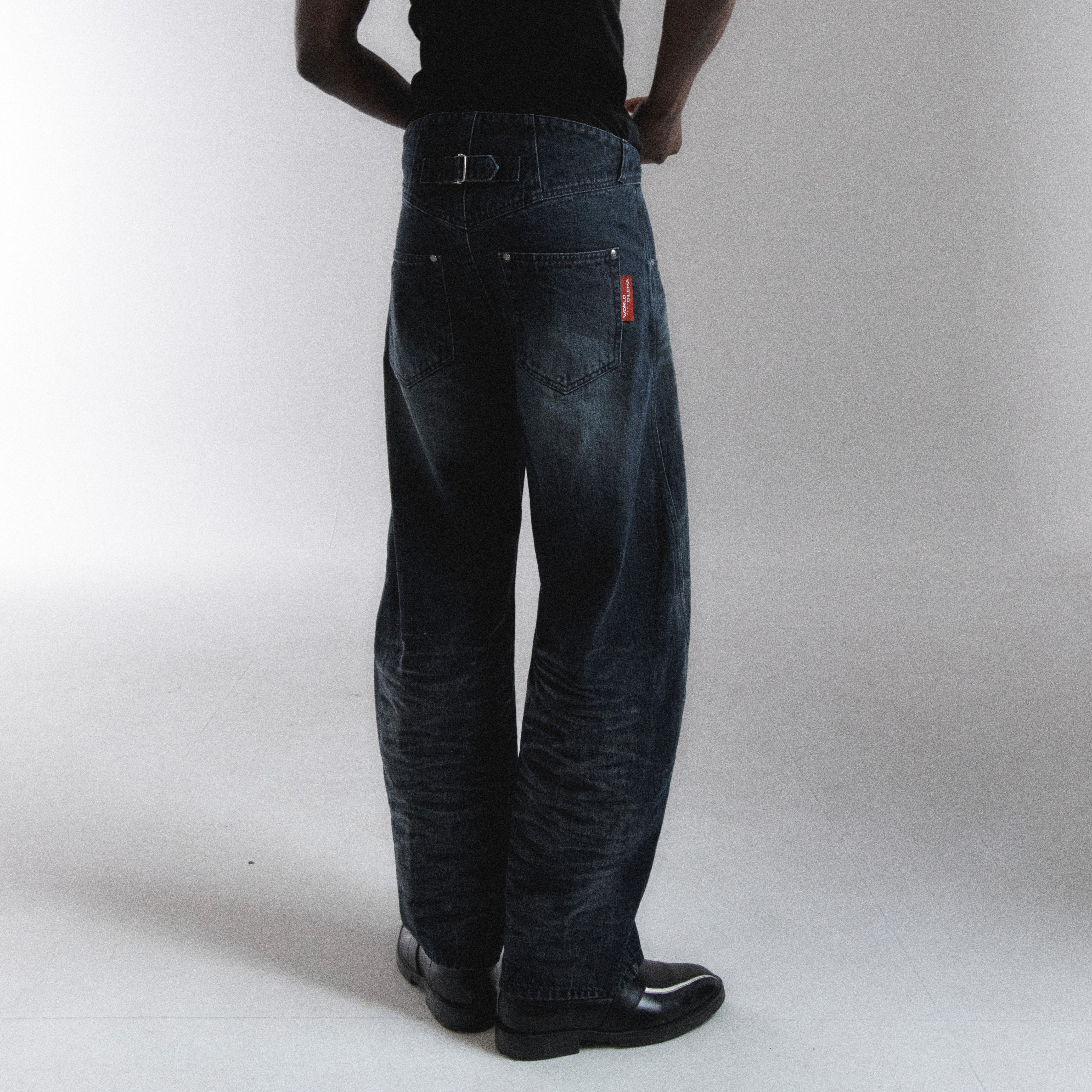LOW EXTRA WIDE WASHING DENIM-BLUE GREY 2