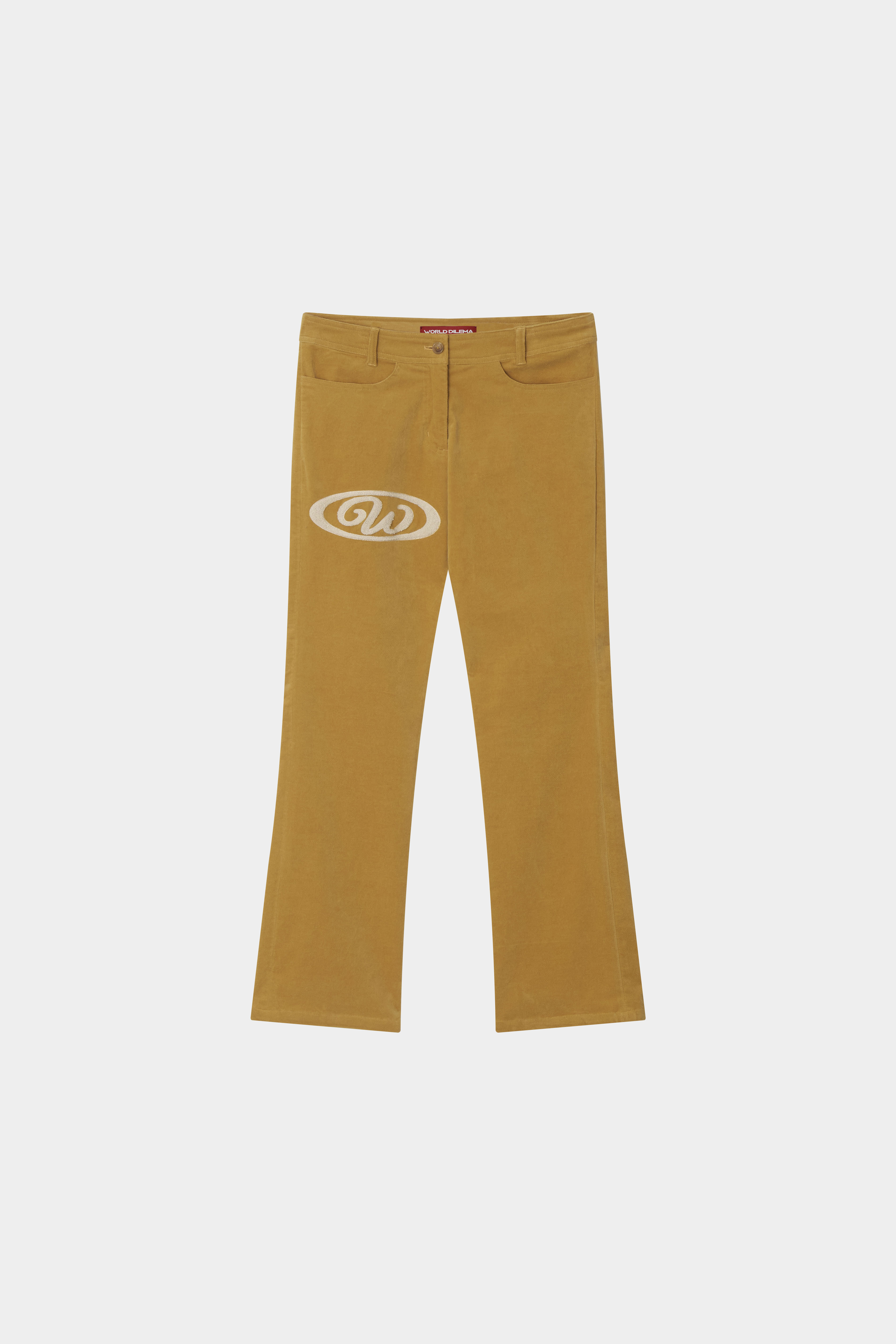 BOUCLE EMBROIDERY BOOTS-CUT PANTS-VELVET GOLD 6