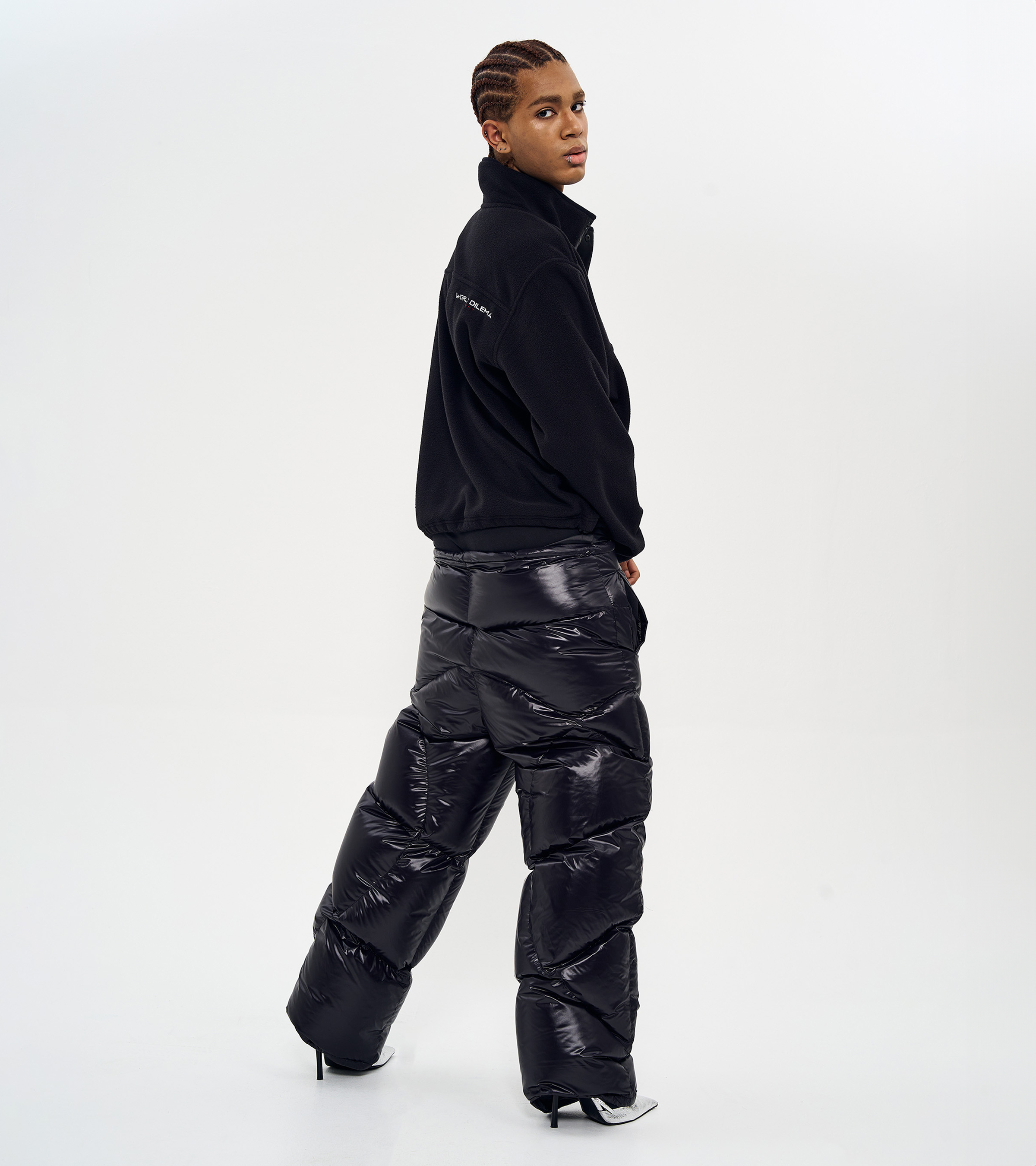 UNISEX HALF NECK FLEECE-BLACK 3