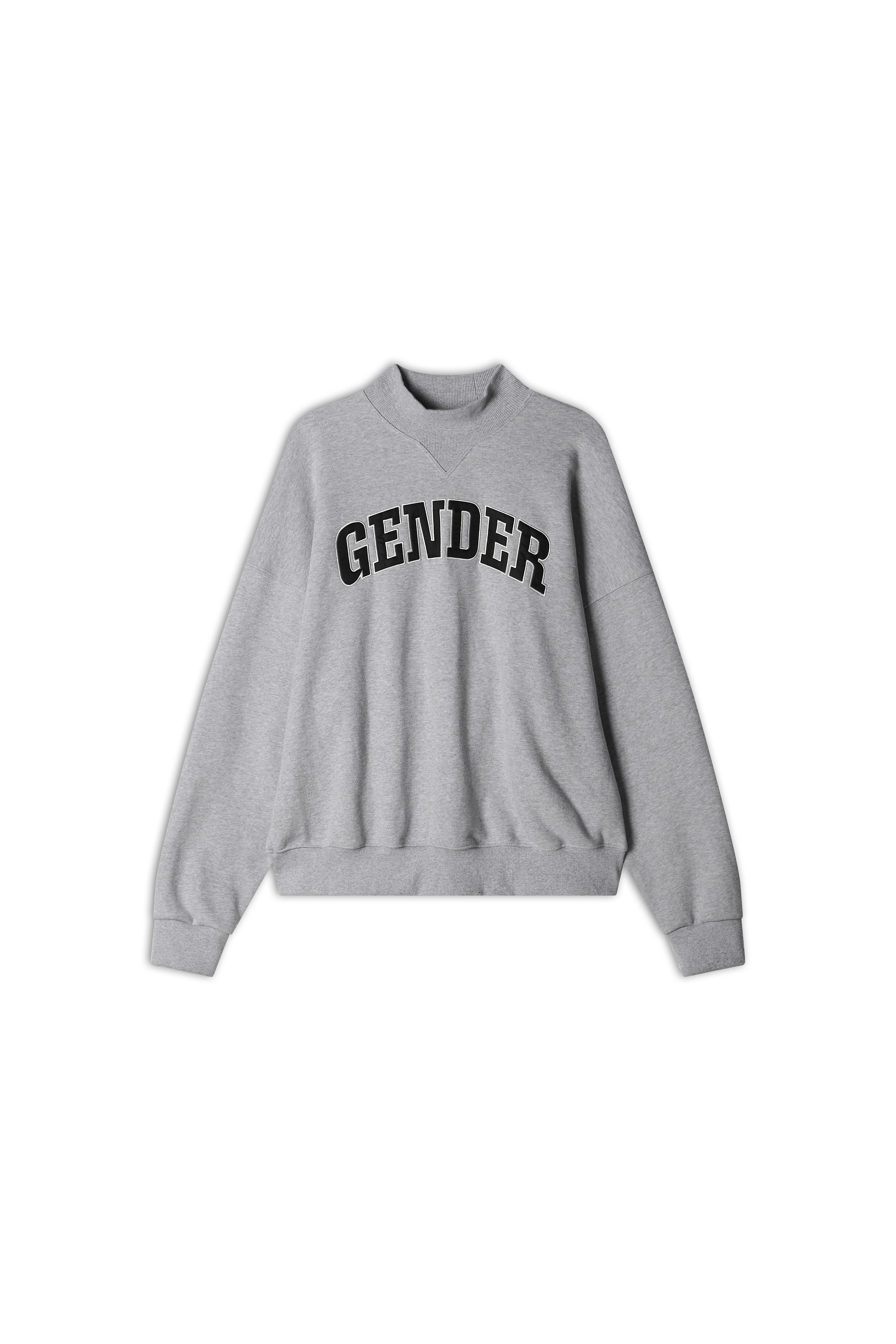 GENDER' APPLIQUE HIGH NECK SWEATSHIRTS_GREY 4