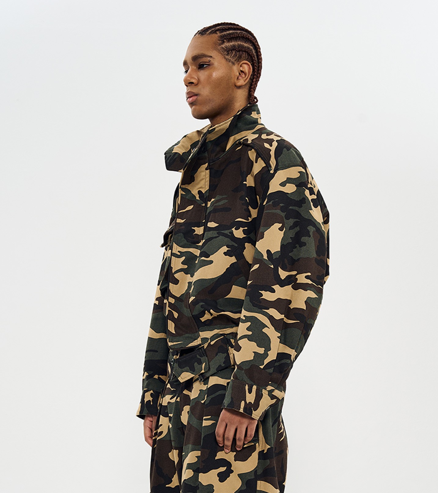 SET-UP CROPPED MILITARY JACKET-CAMO 4