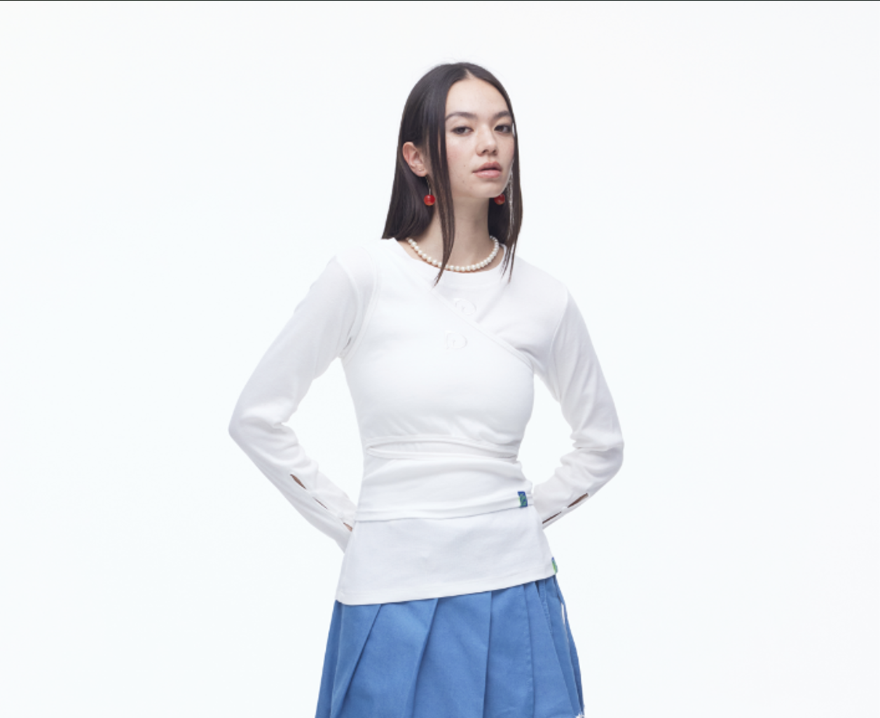 Slit Button T-shirts-WHT 7