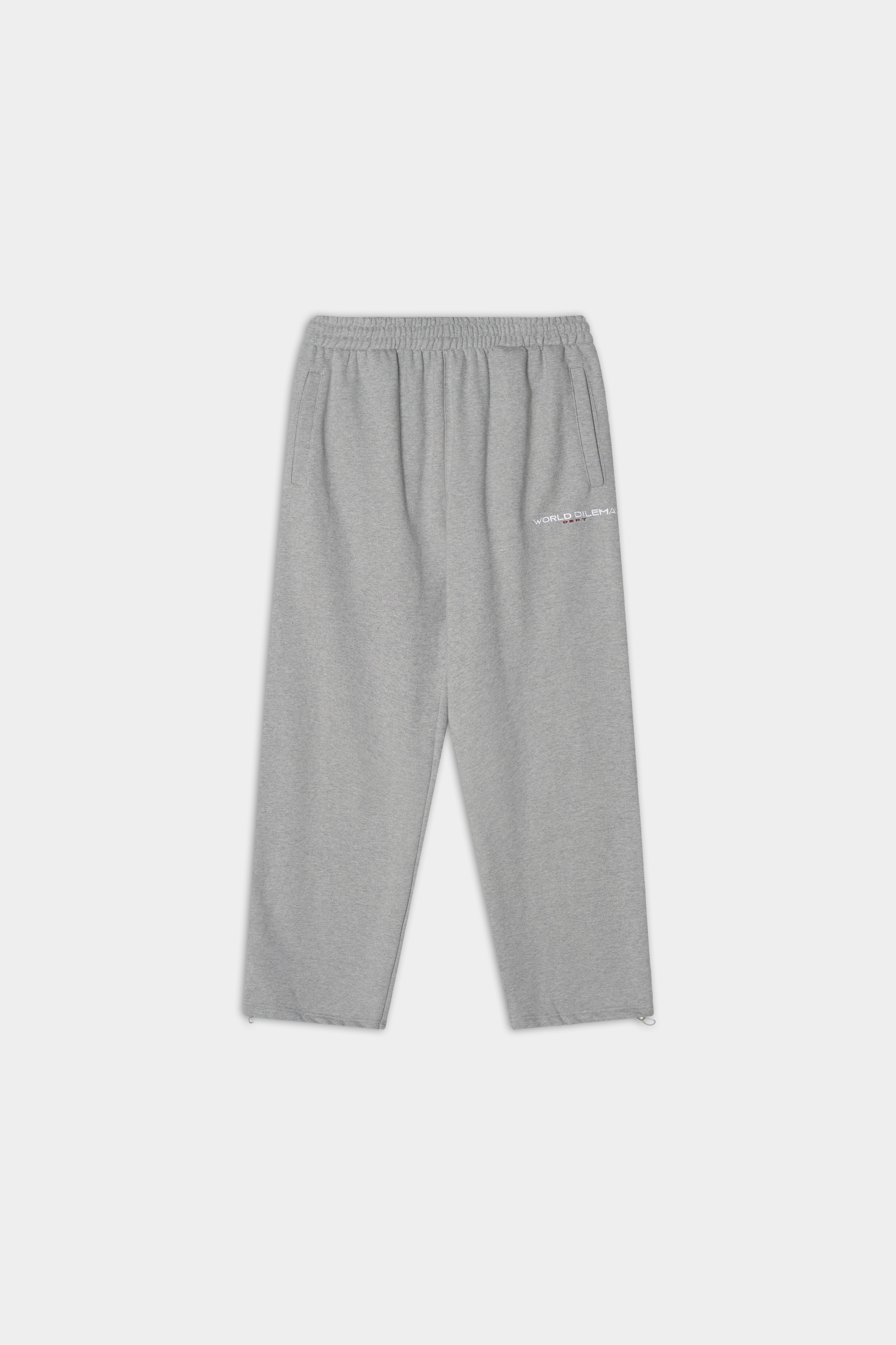 WORLD DILEMA DEPT' EMBROIDERY SWEAT PANTS-GREY 4