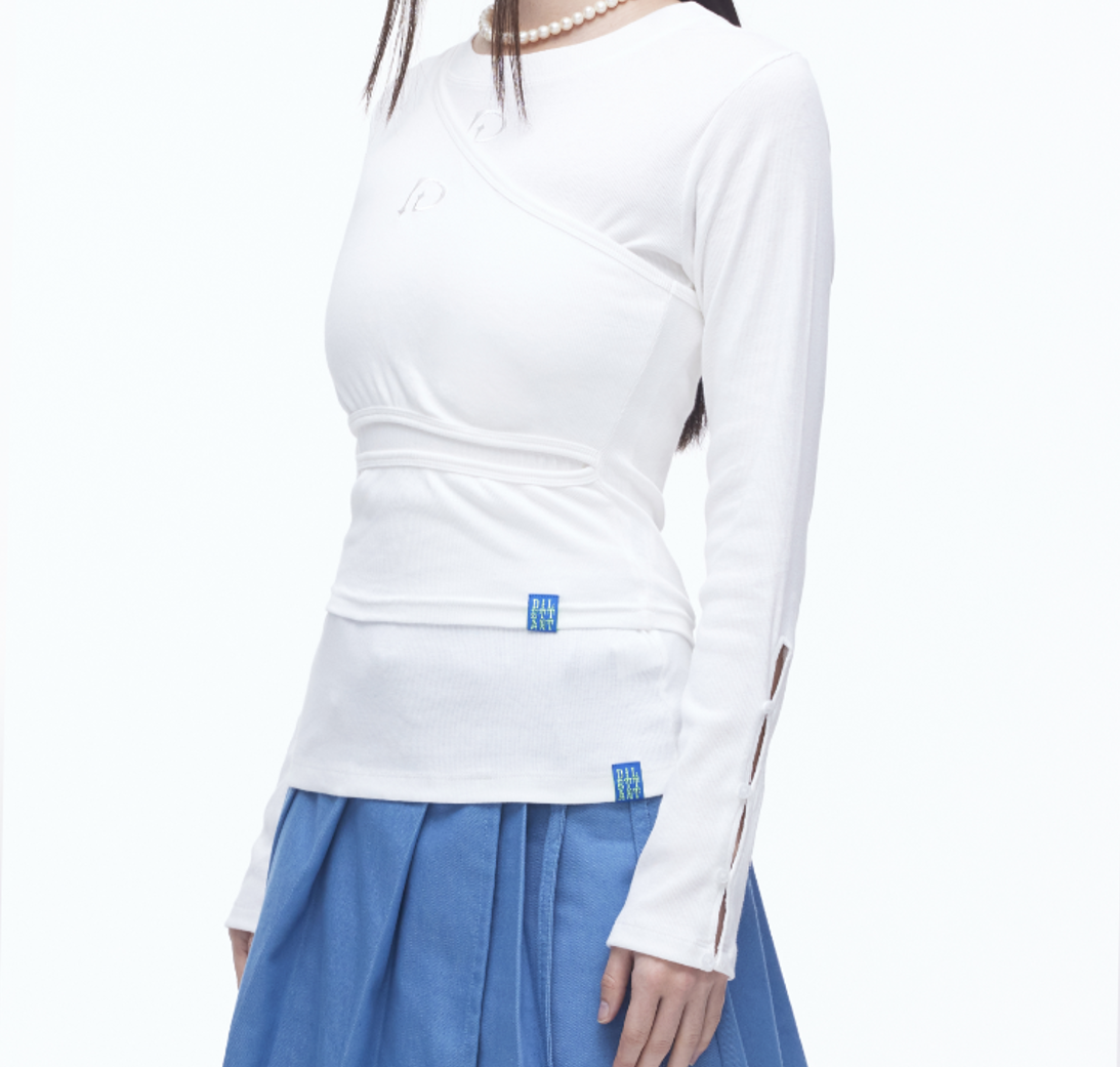 Slit Button T-shirts-WHT 4