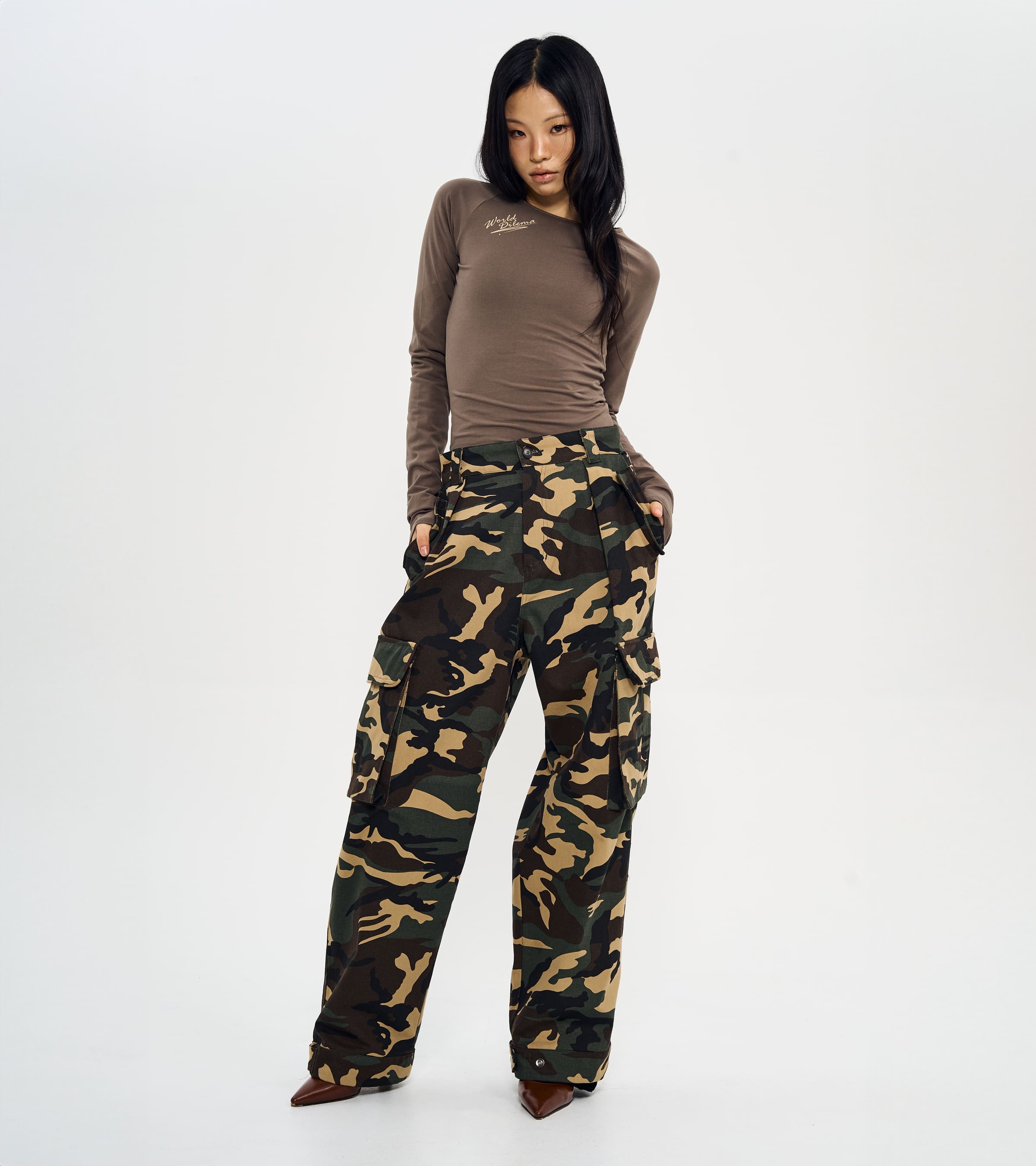 SET-UP MILITARY POCKET CARGO PANTS-CAMO 4