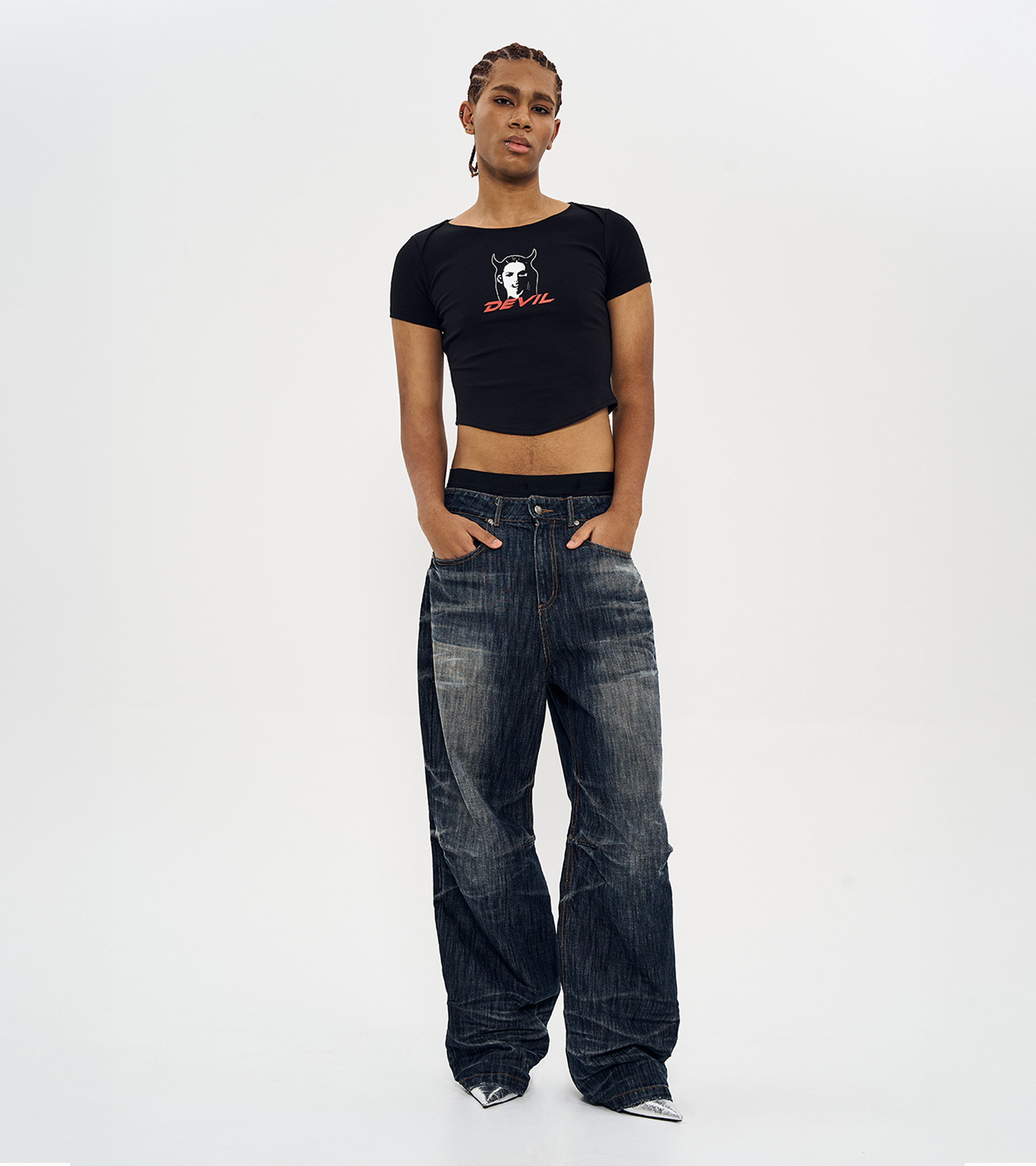 INDIGO SLUB THUNDER WASHING DENIM PANTS-INDIGO DENIM 2