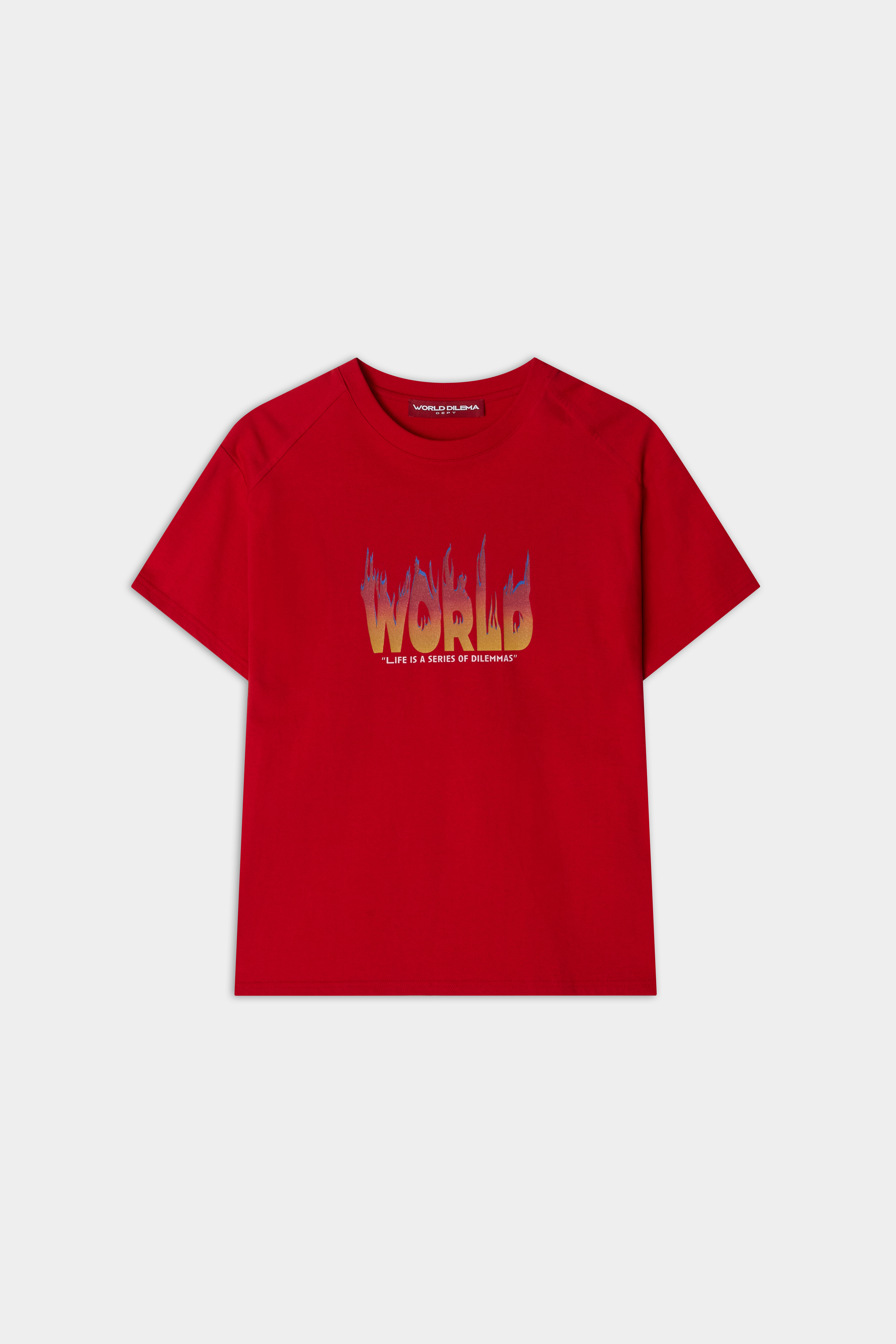 WORLD' FIRE PRINTING T-SHIRTS-RED 4
