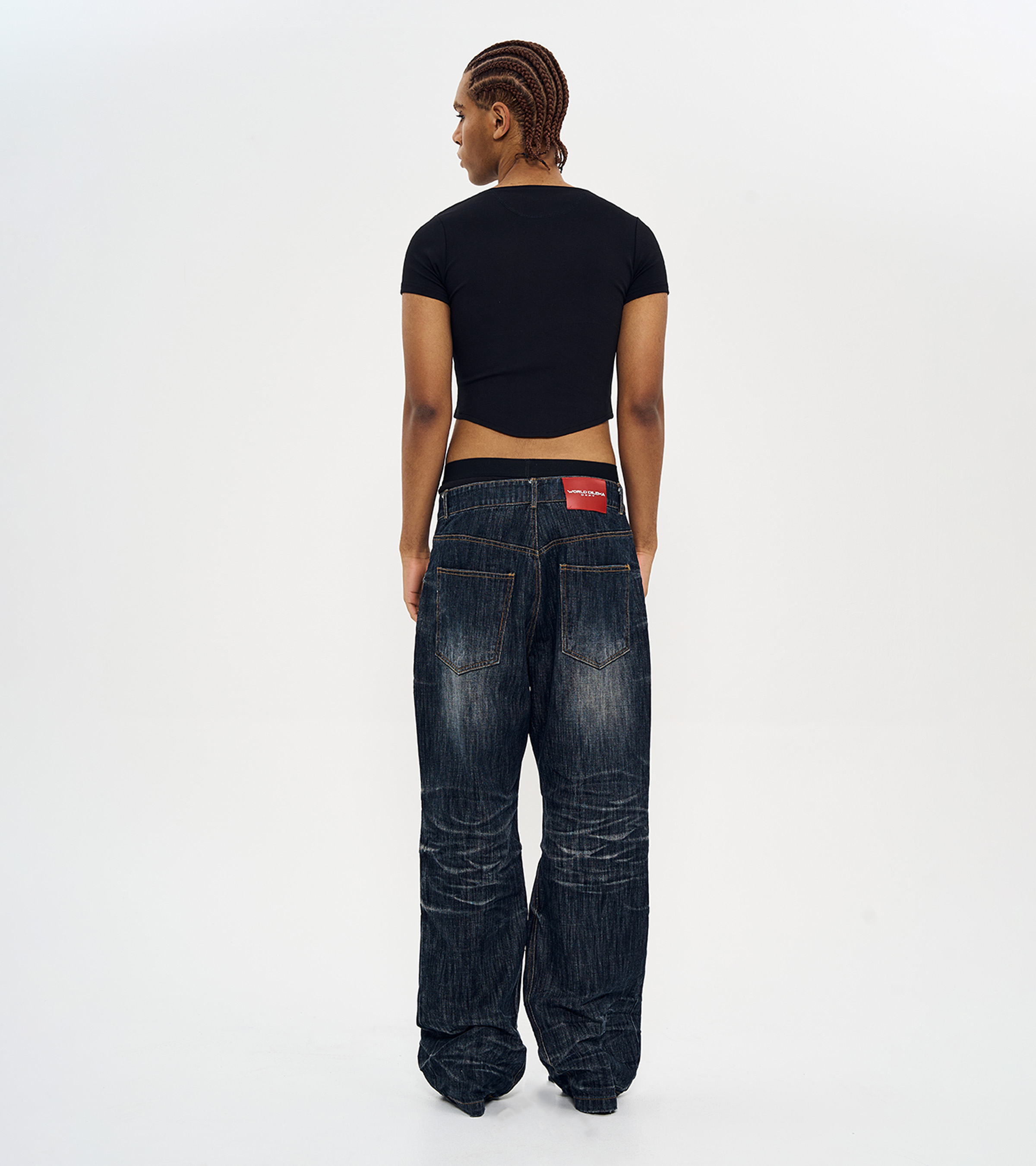 INDIGO SLUB THUNDER WASHING DENIM PANTS-INDIGO DENIM 3