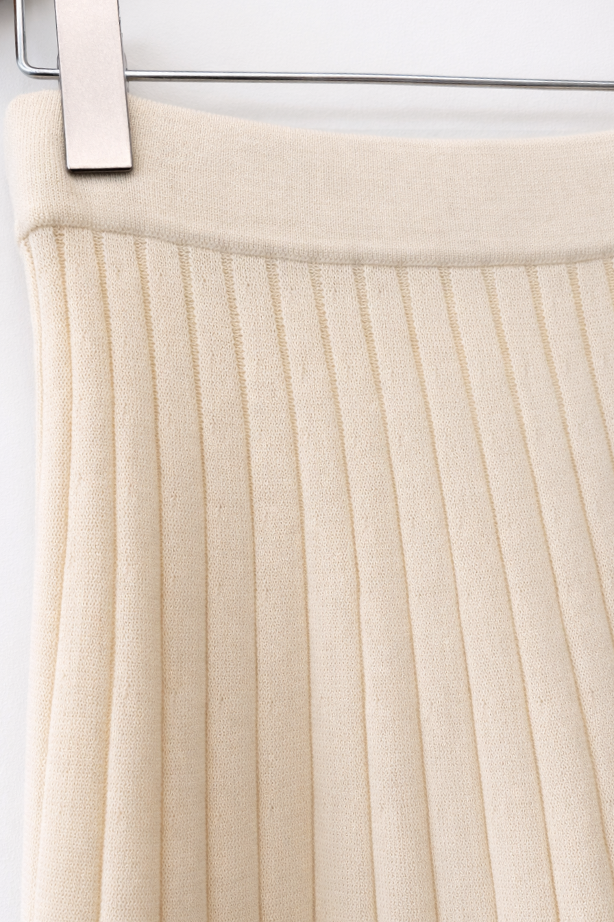 Ribbed Knit Skirt-IVORY 4
