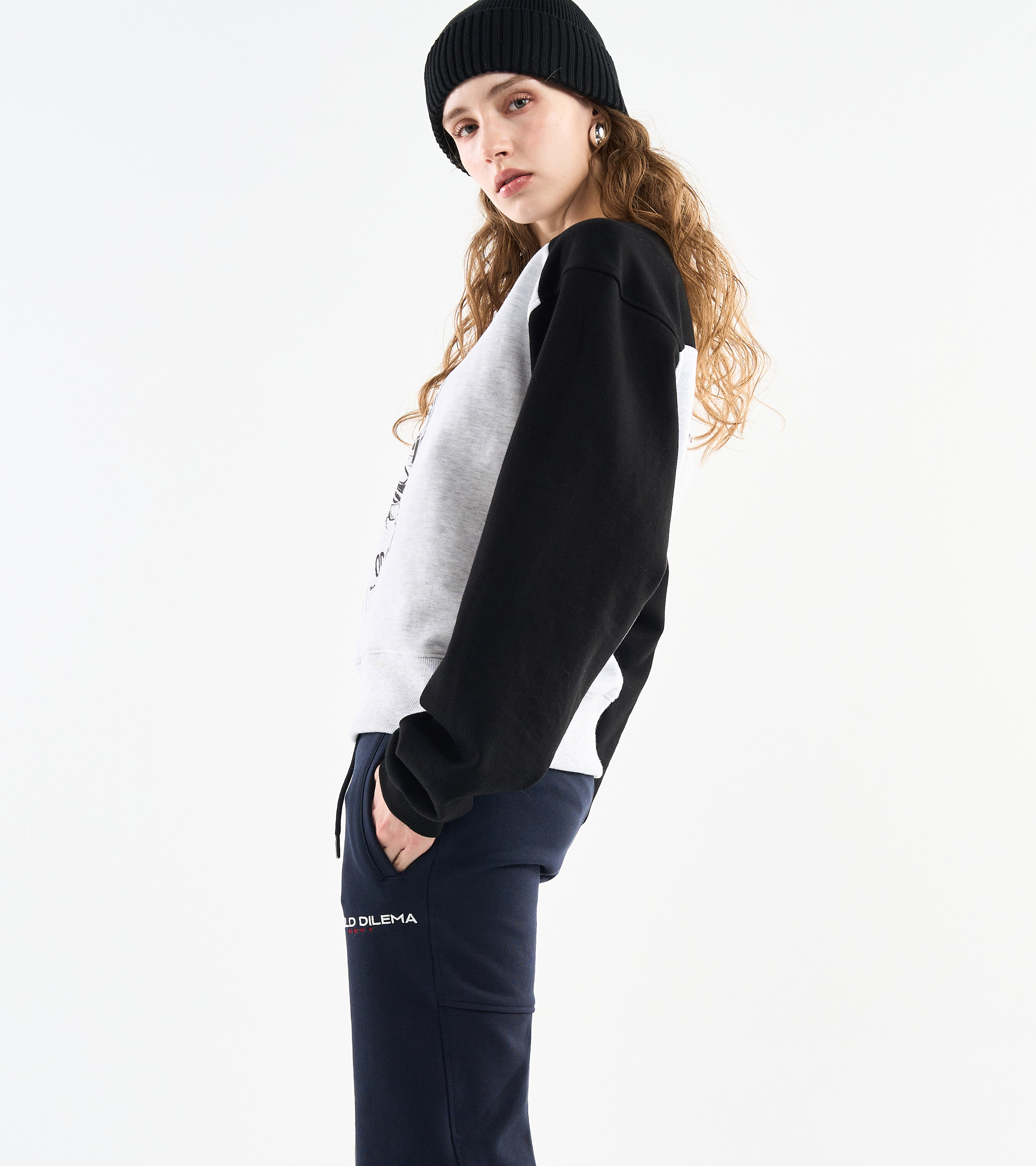 RACER' Rugby Fit SWEATSHIRT-BLACK&GREY 4